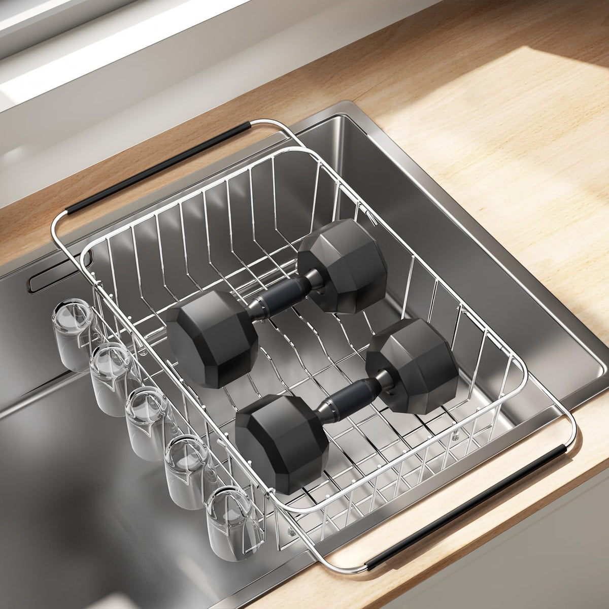 Dish Drying Rack in Sink