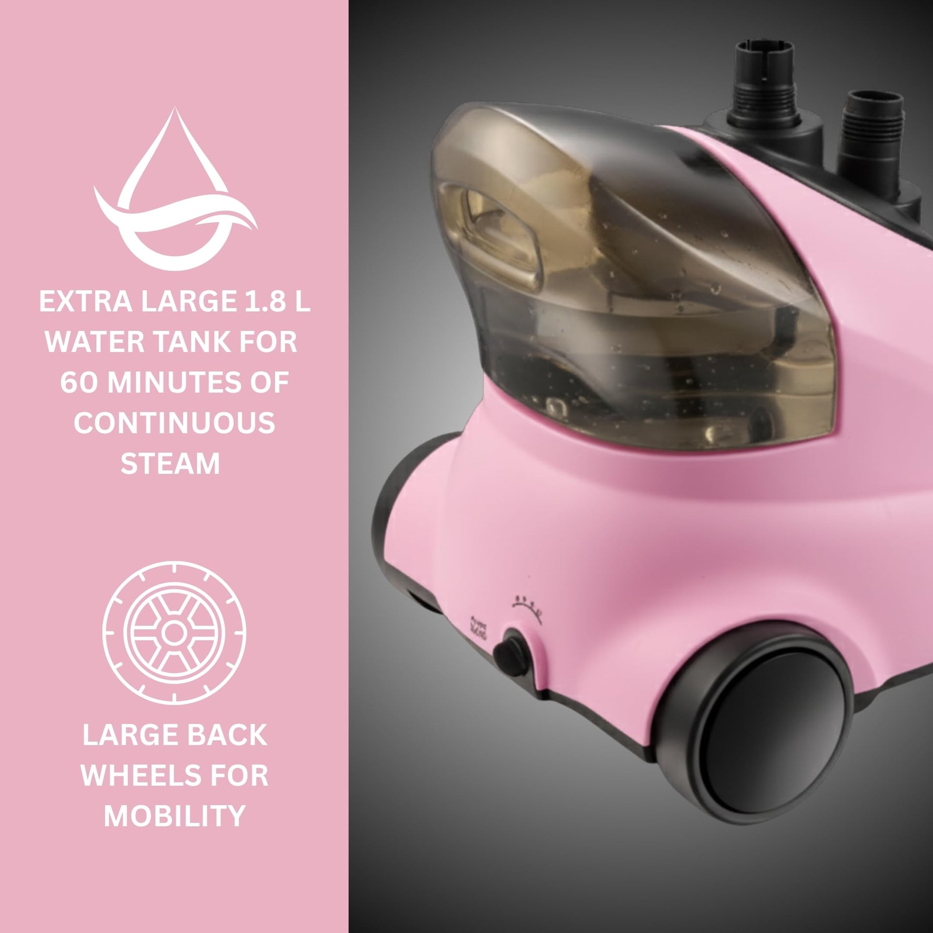 Full Size Garment Steamer for Clothes with Wheels