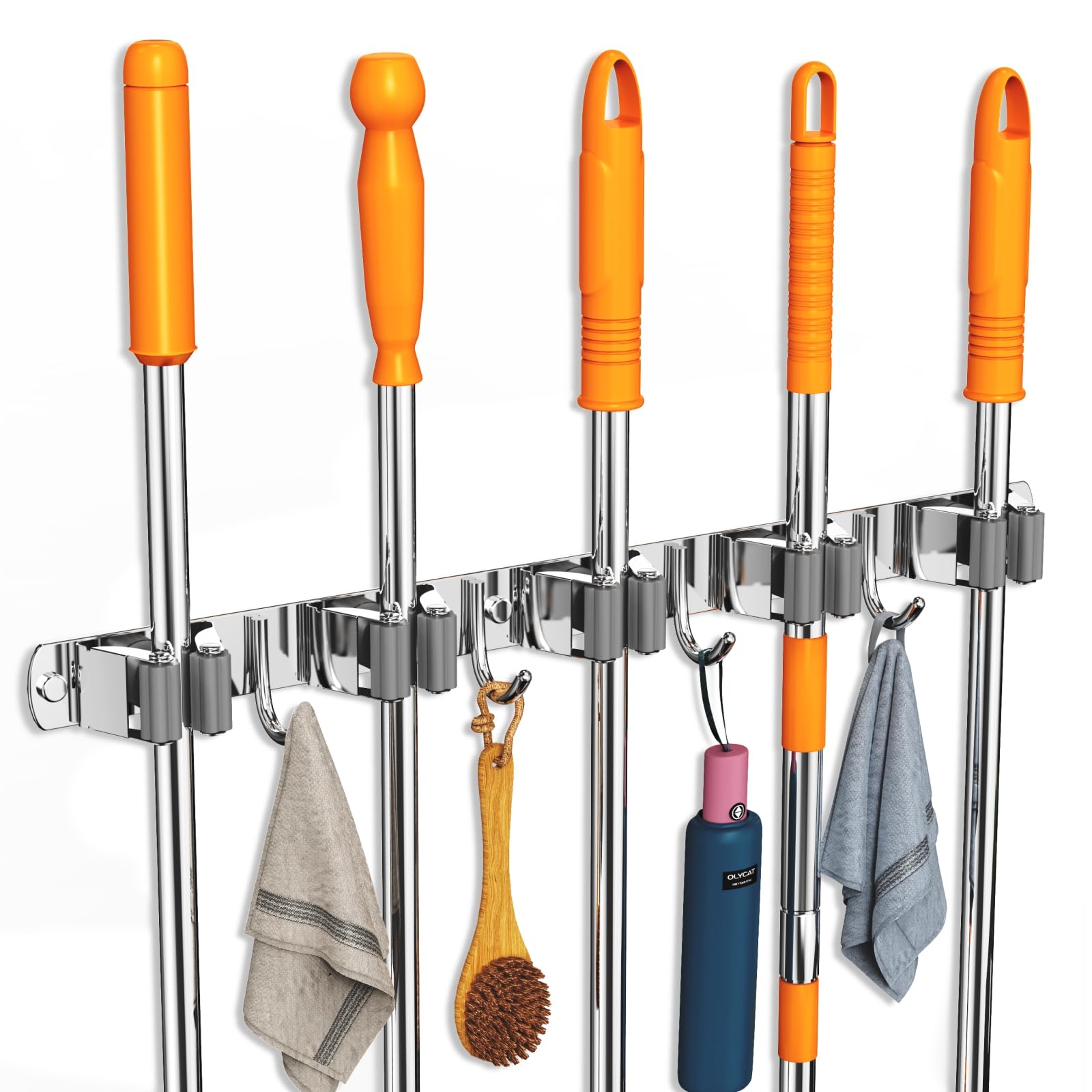 2 Pack Mop and Broom Holder Wall Mount (2 Count)