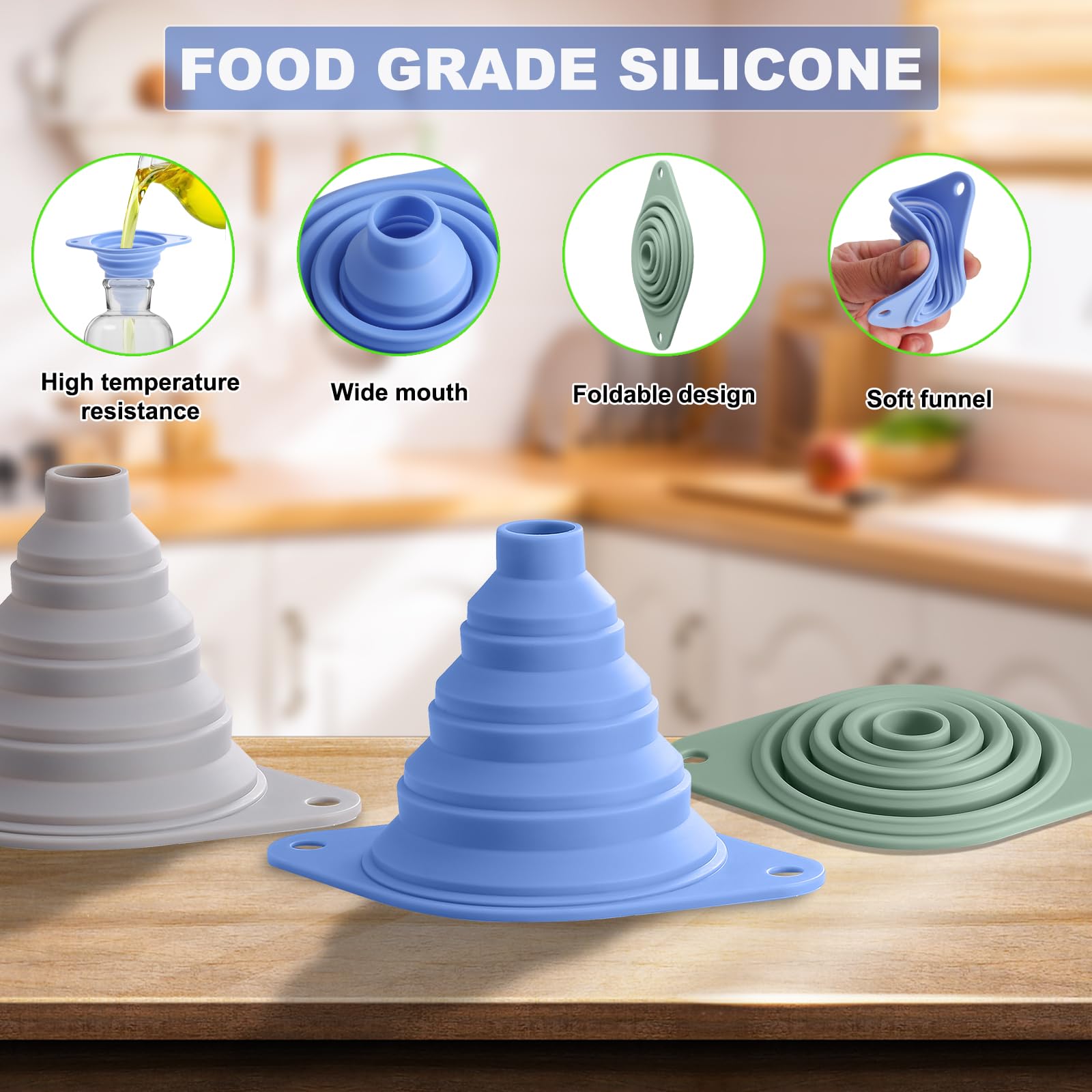 Kitchen Funnel Set 3 Pack (3 Count)