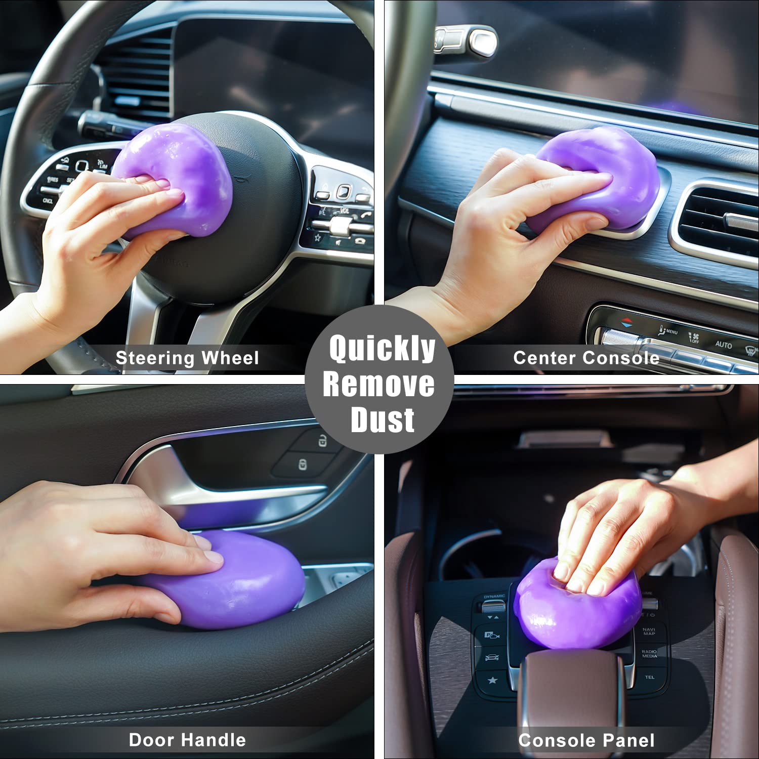 2Pack Cleaning Gel for Car Putty Car Vent Cleaner Cleaning Putty Gel Auto Tools Car Interior Cleaner Dust Mud for Cars and Keyboard Cleaner Slime Purple (11.28 Ounce)