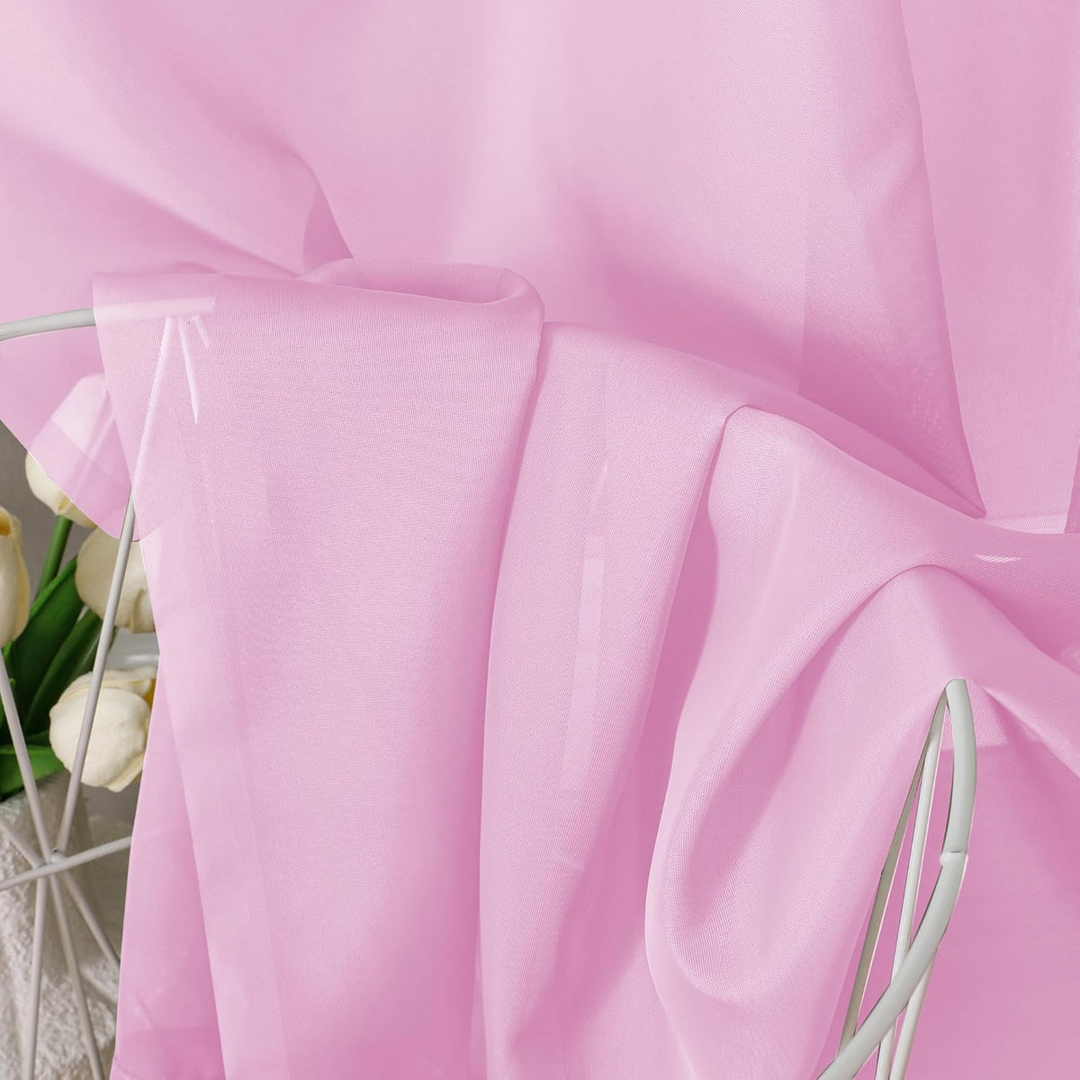 Pink Sheer Curtains 78 Inches Long 2 Panels Set for Living Room (2 Count)