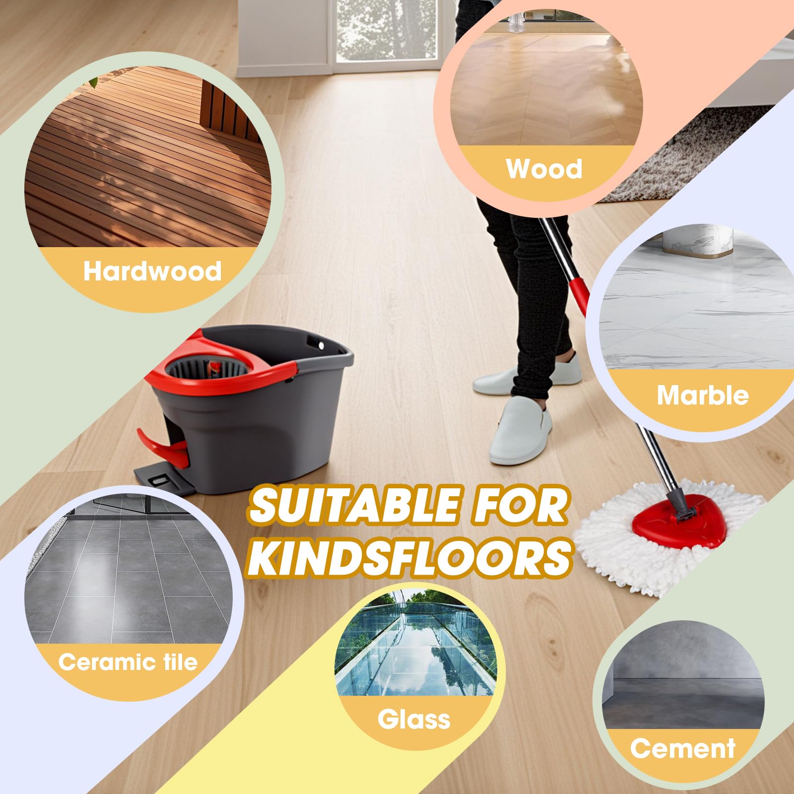 20 Pack Spin Mop Replacement Heads (20 Count)