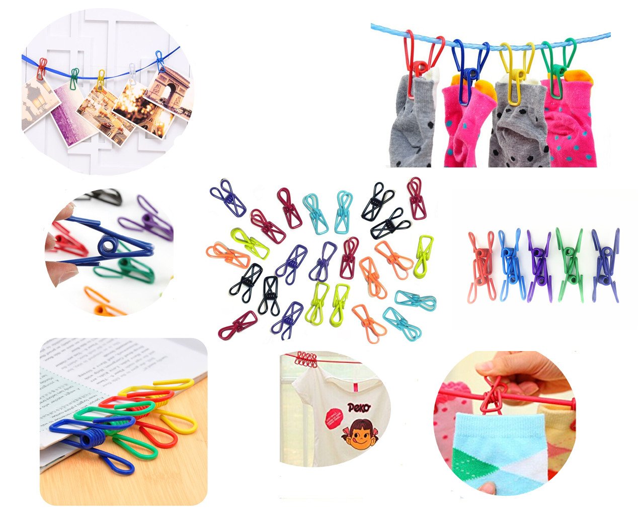 30 Pcs 2 Inch 10 Different Random Colors Chip Clips (30 Count)