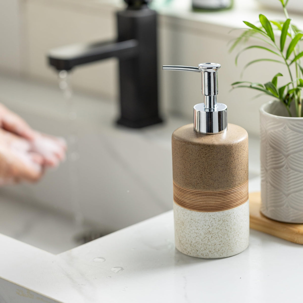 Ceramic Soap Dispenser Set for Hand Soap
