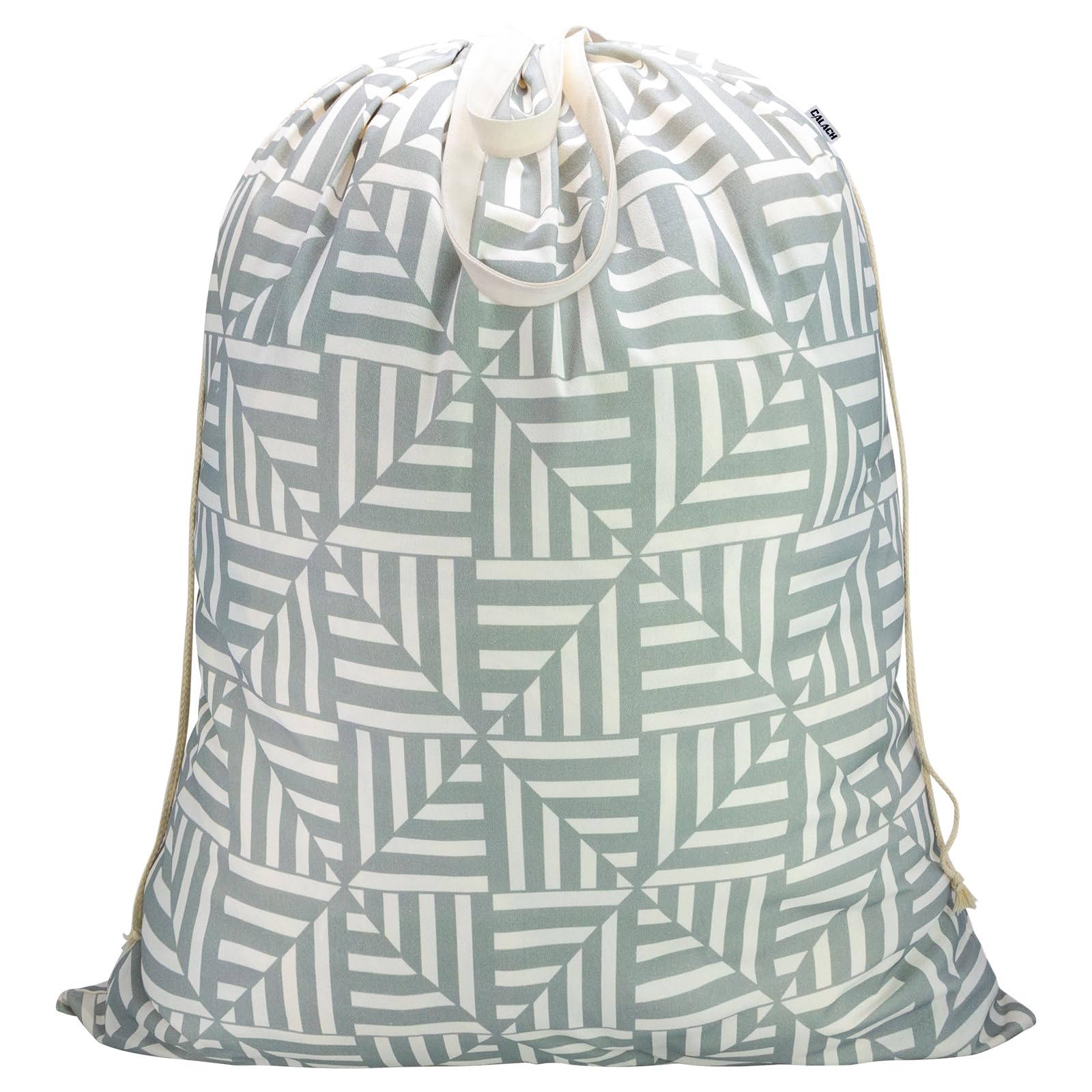 Canvas Laundry Bag with Handles & Drawstring