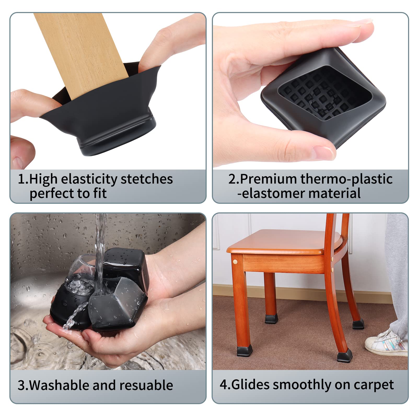 8 Pcs Chair Sliders for Carpet (8 Count)