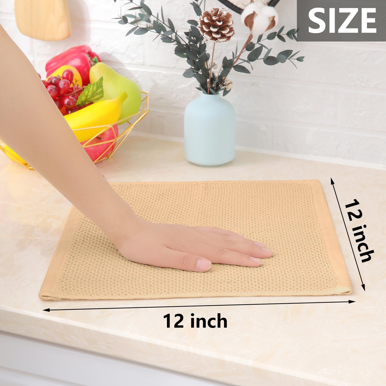 100% Cotton Waffle Weave Kitchen Dish Cloths 18 (18 Count)