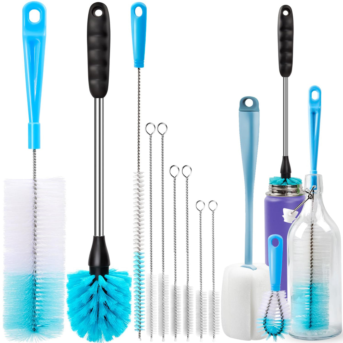Bottle Brush Tube Cleaning Lab Set with Long Handle (11 Count)