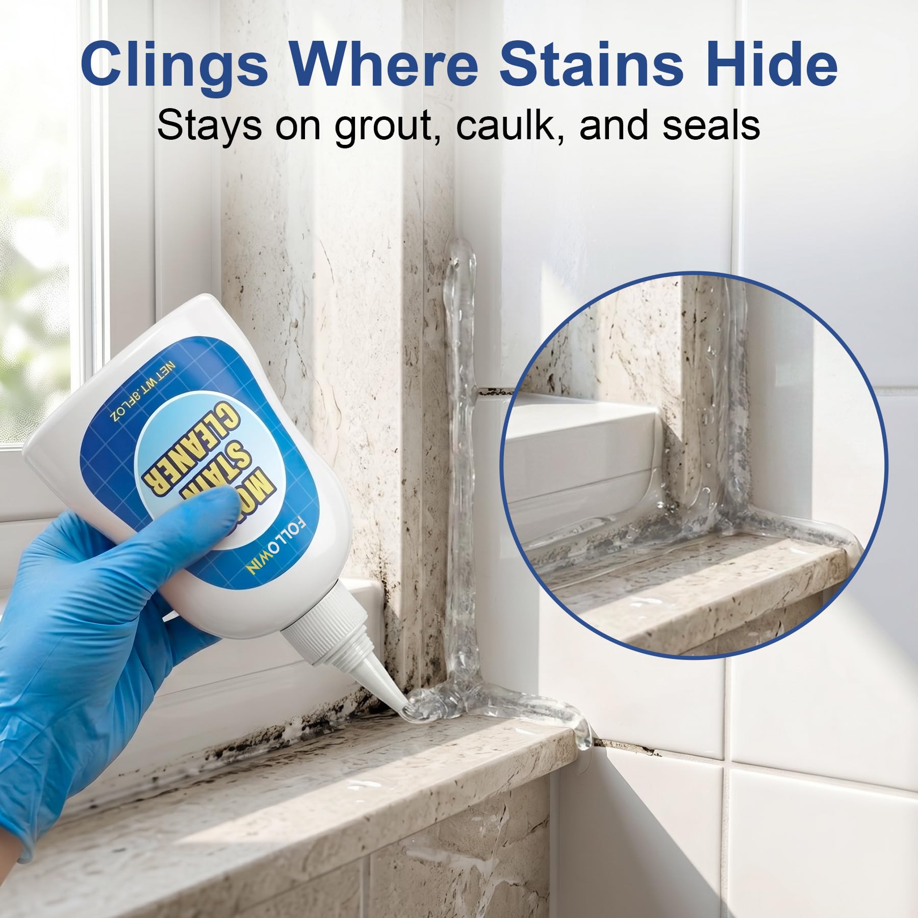 Mold Stain Remover Gel for Washing Machine Seal (8 Fl Oz)