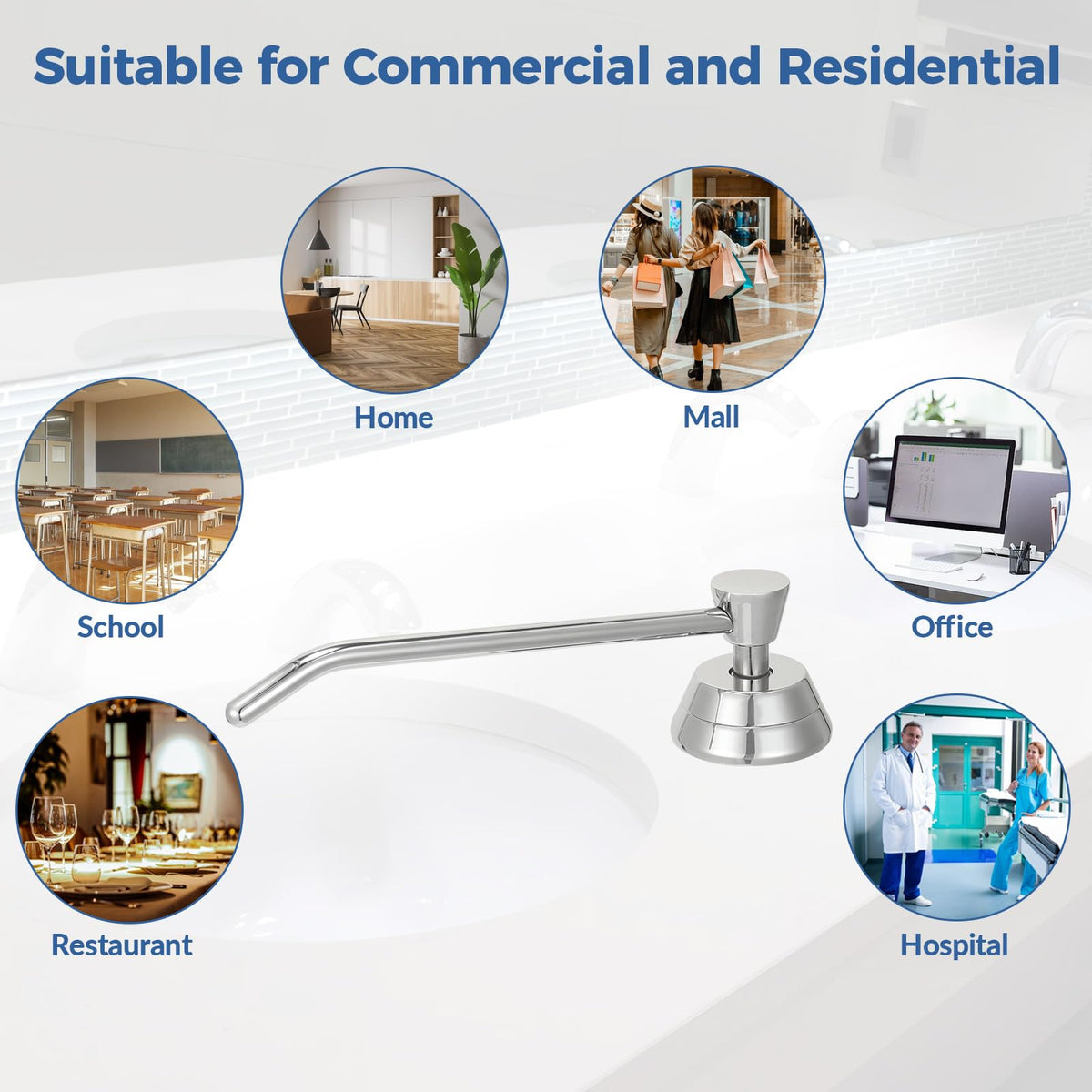 Heavy Duty Brass Countertop Liquid Soap Dispenser