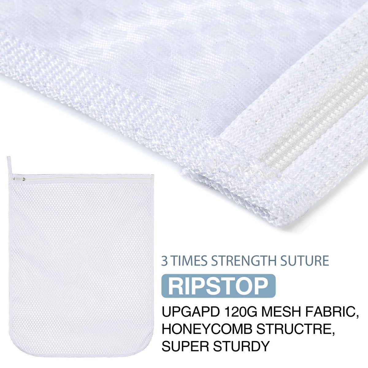 3 pcs Durable Honeycomb Mesh Laundry Bags for Delicates 16" x 19" (3 Count)