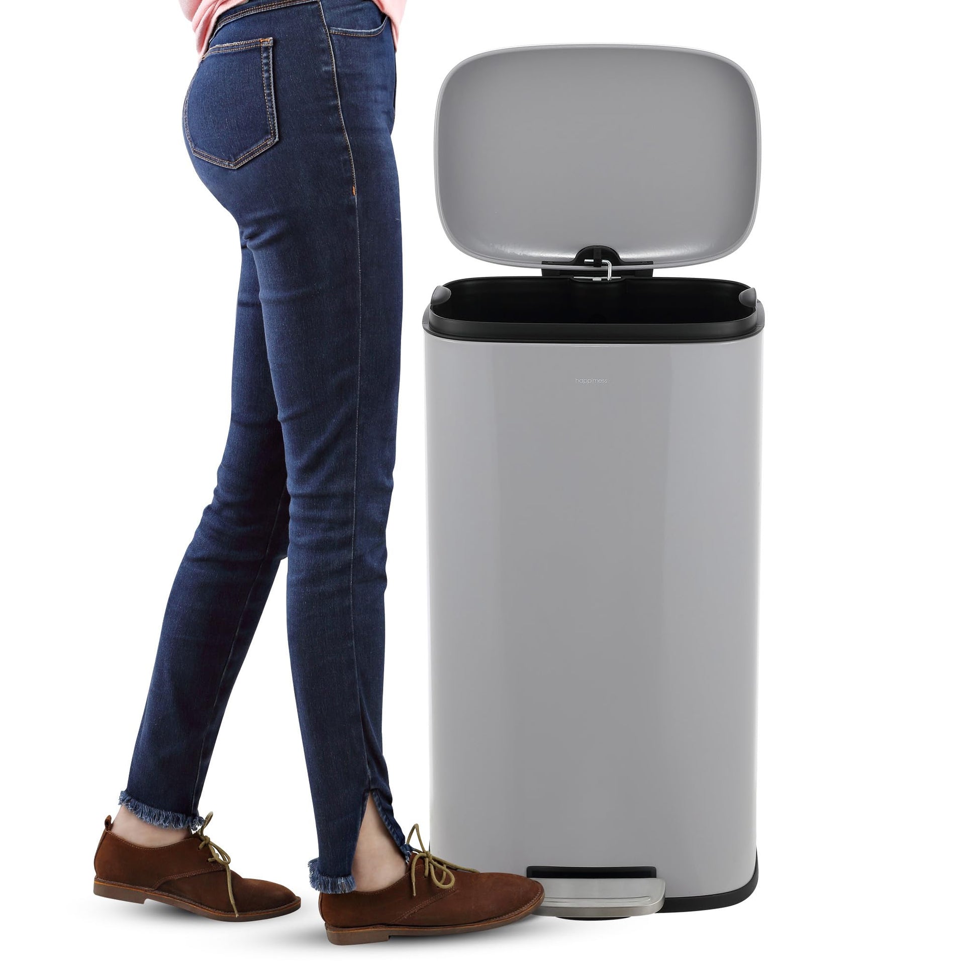 Connor 2 Piece Iron Trash Can (2 Count)