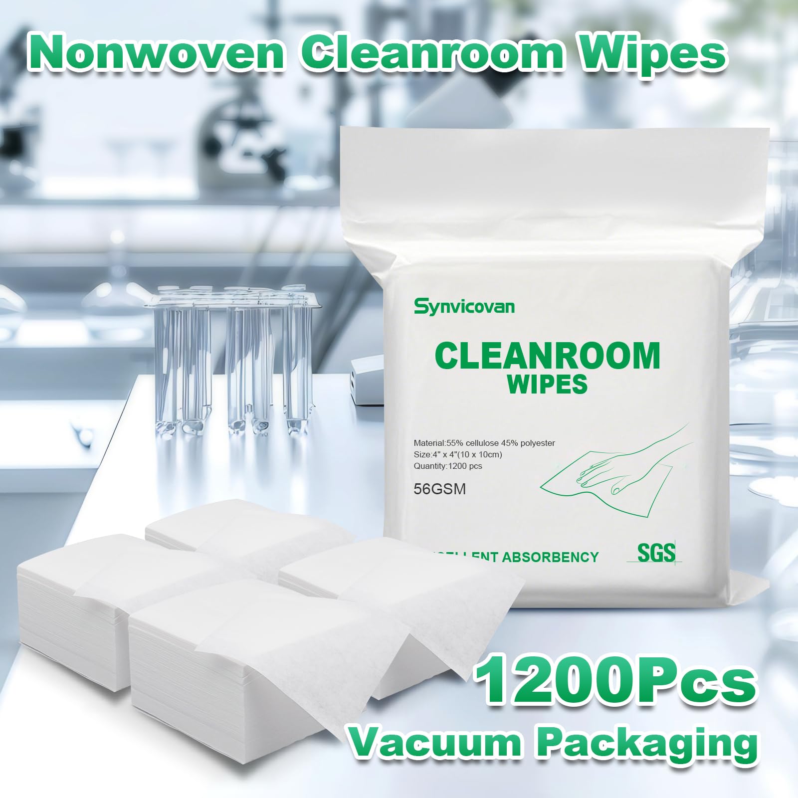 Cleanroom Wipes 4"x4" (1200 Count)
