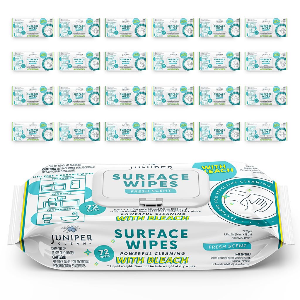 24 Pack Surface Cleaning Wipes with Bleach (1728 Count) - ModHome Supplies