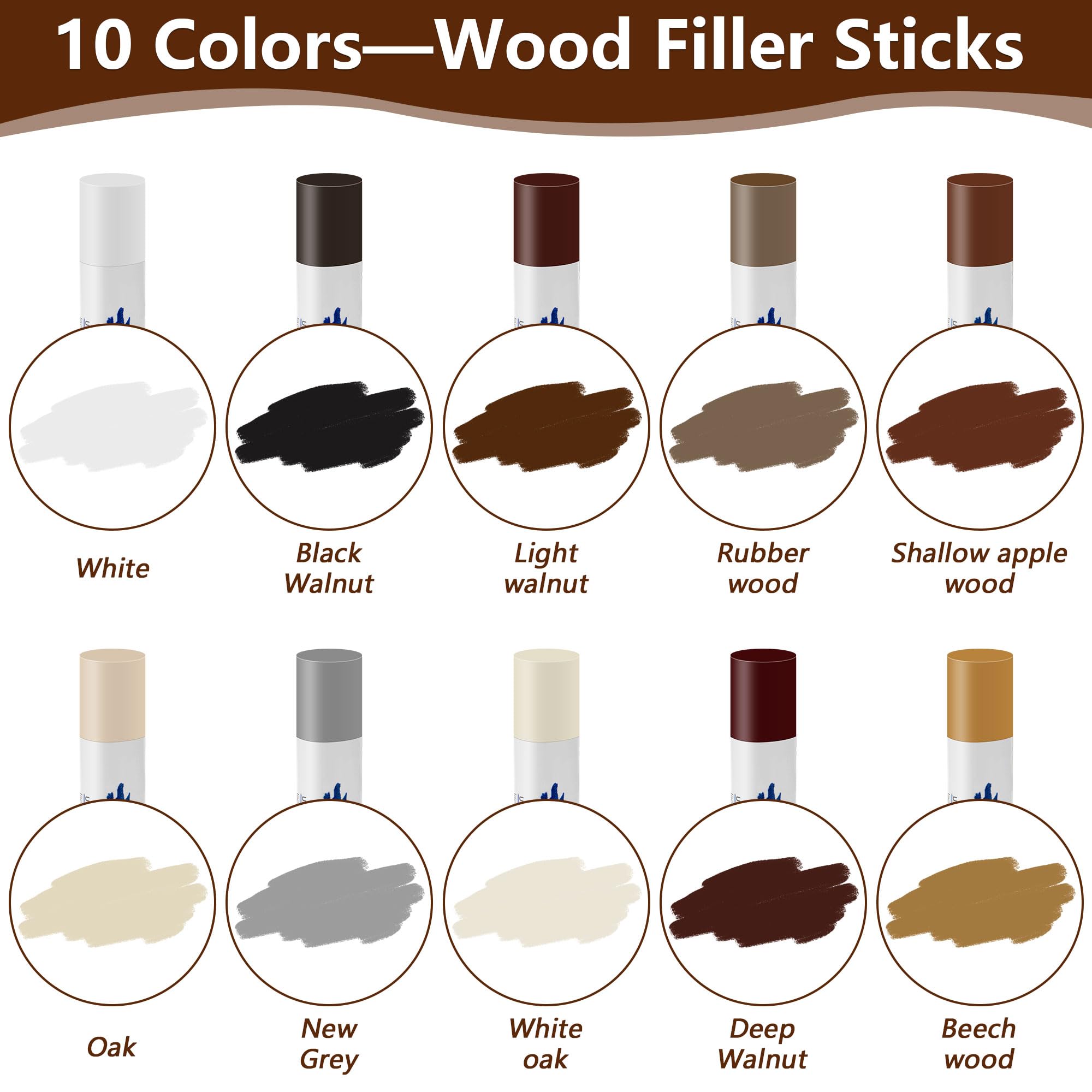 Wood Filler Sticks with 1P Box (10 Count)