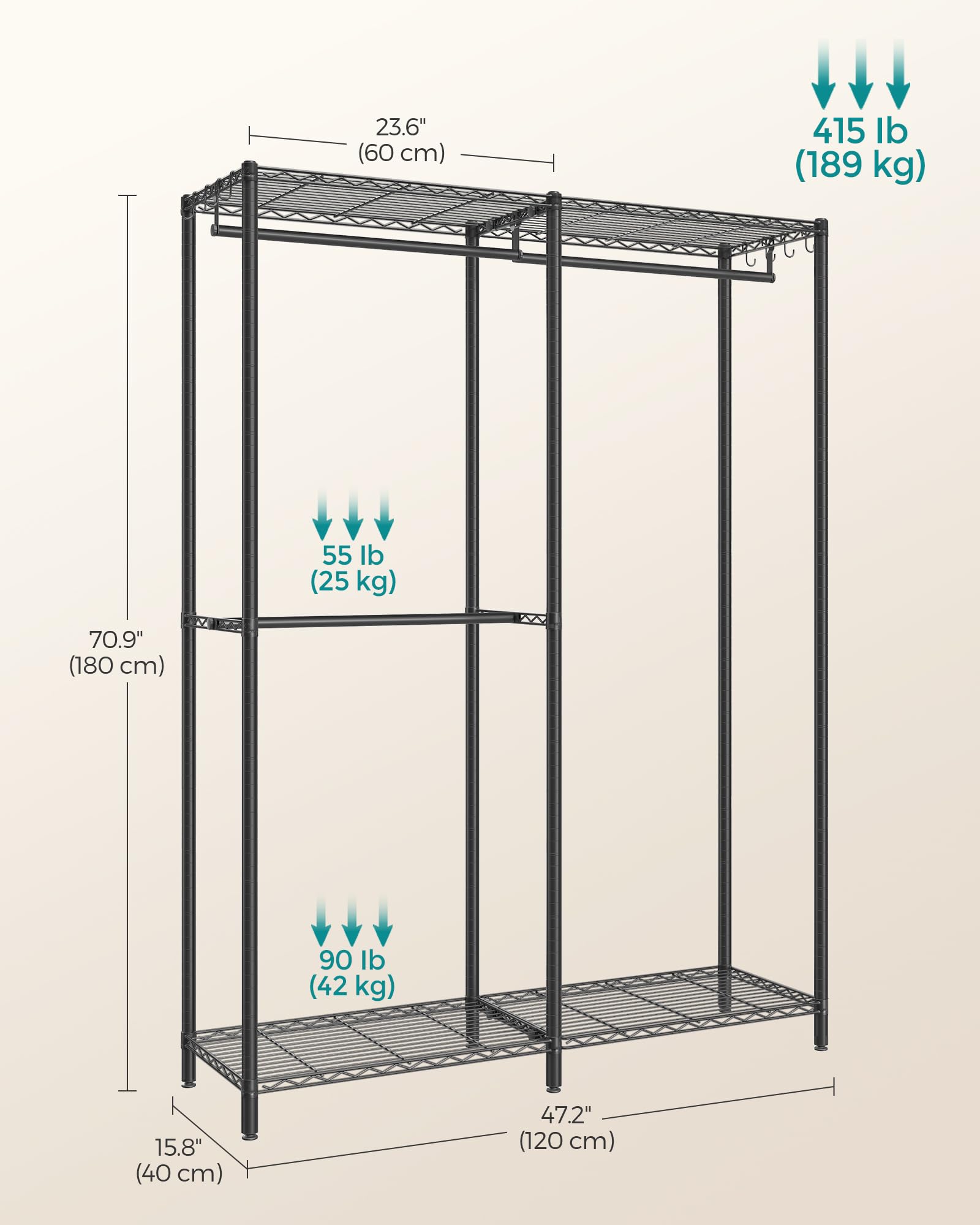 Clothes Rack Freestanding Wardrobe Closet