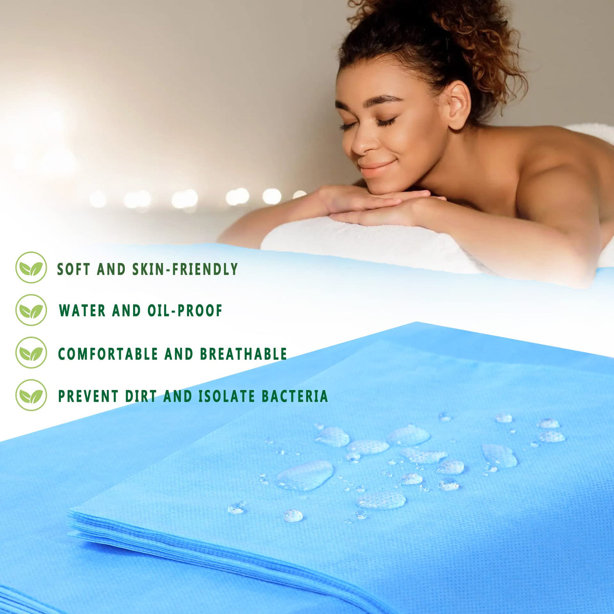 200 Pcs Disposable Bed Sheets 31" x 71" Massage Table Sheets Non Woven Fabric SPA Bed Cover Breathable for Massage Beauty Tattoos (200 Count)