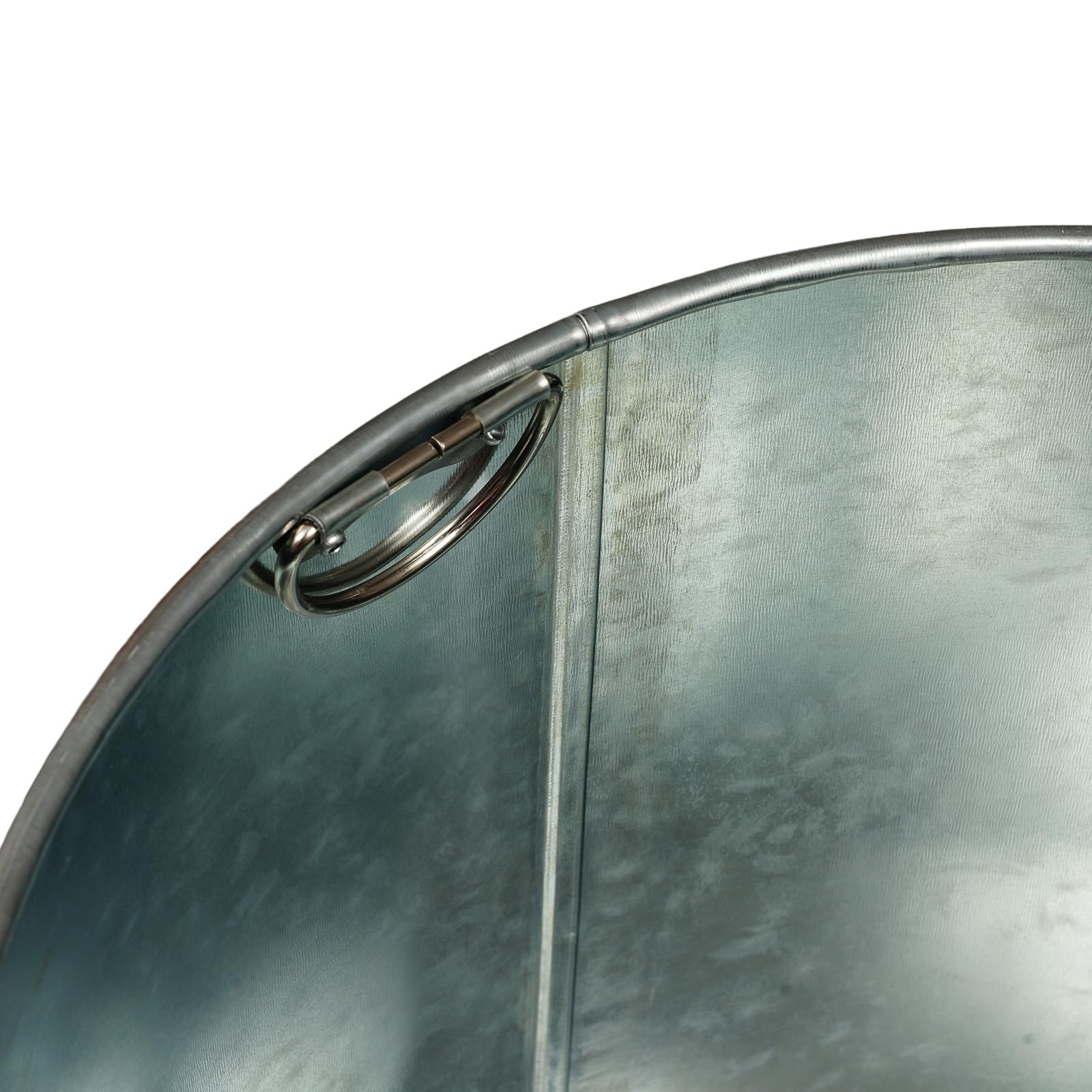 58.6 Liter 15.48 Gallon Commercial Open Top Trash Can White Stainless Steel Trash Can Outdoor Indoor Garbage Enclosure with Lid Inside Barrel