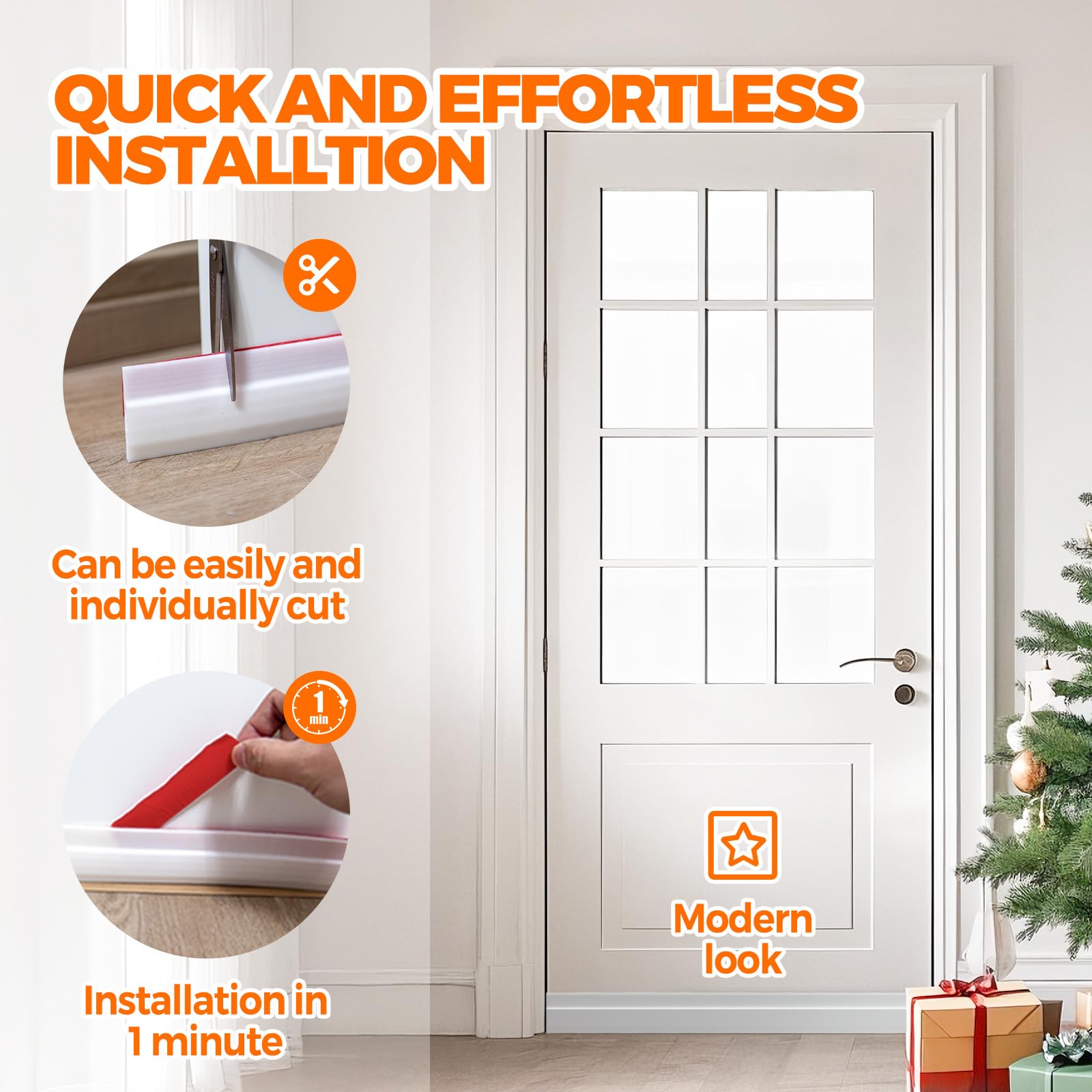 Door Draft Stopper 41inch Weather Stripping Door Seal Sweep