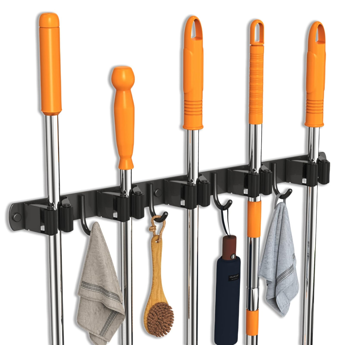 2 Pack Mop and Broom Holder Wall Mount (2 Count)