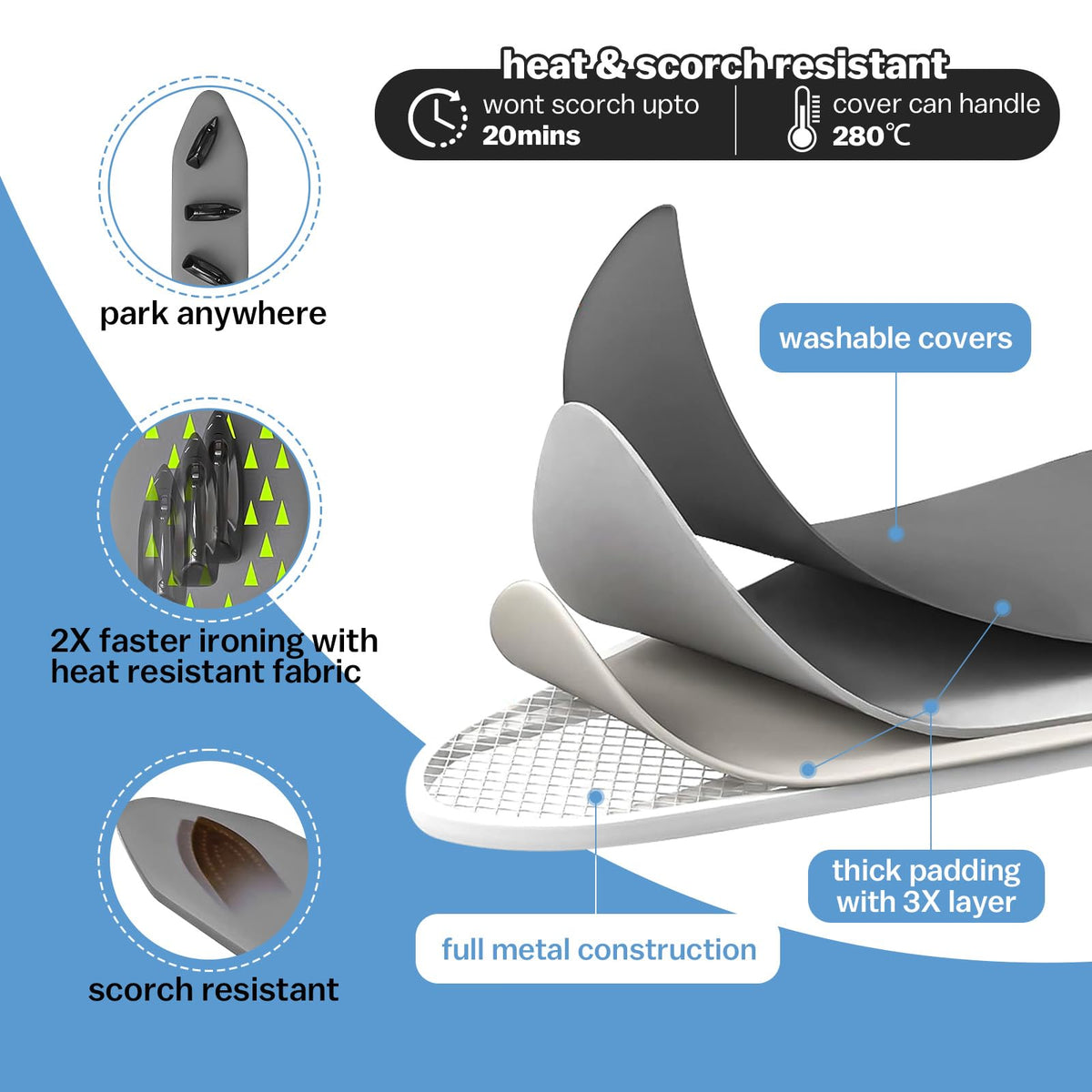 Tabletop Ironing Board with Iron Rest