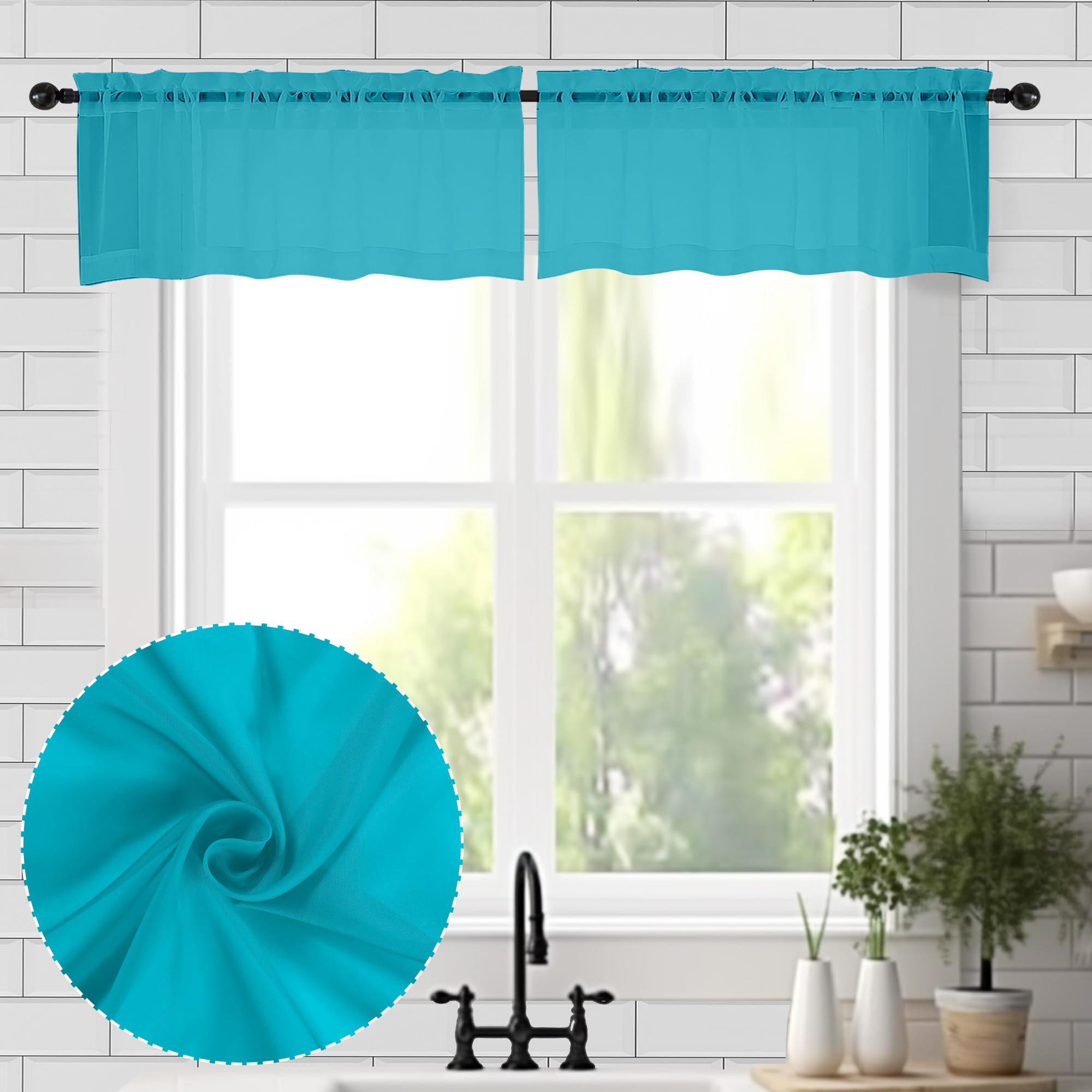 Sheer Valances for Windows 2 Pieces (2 Count)