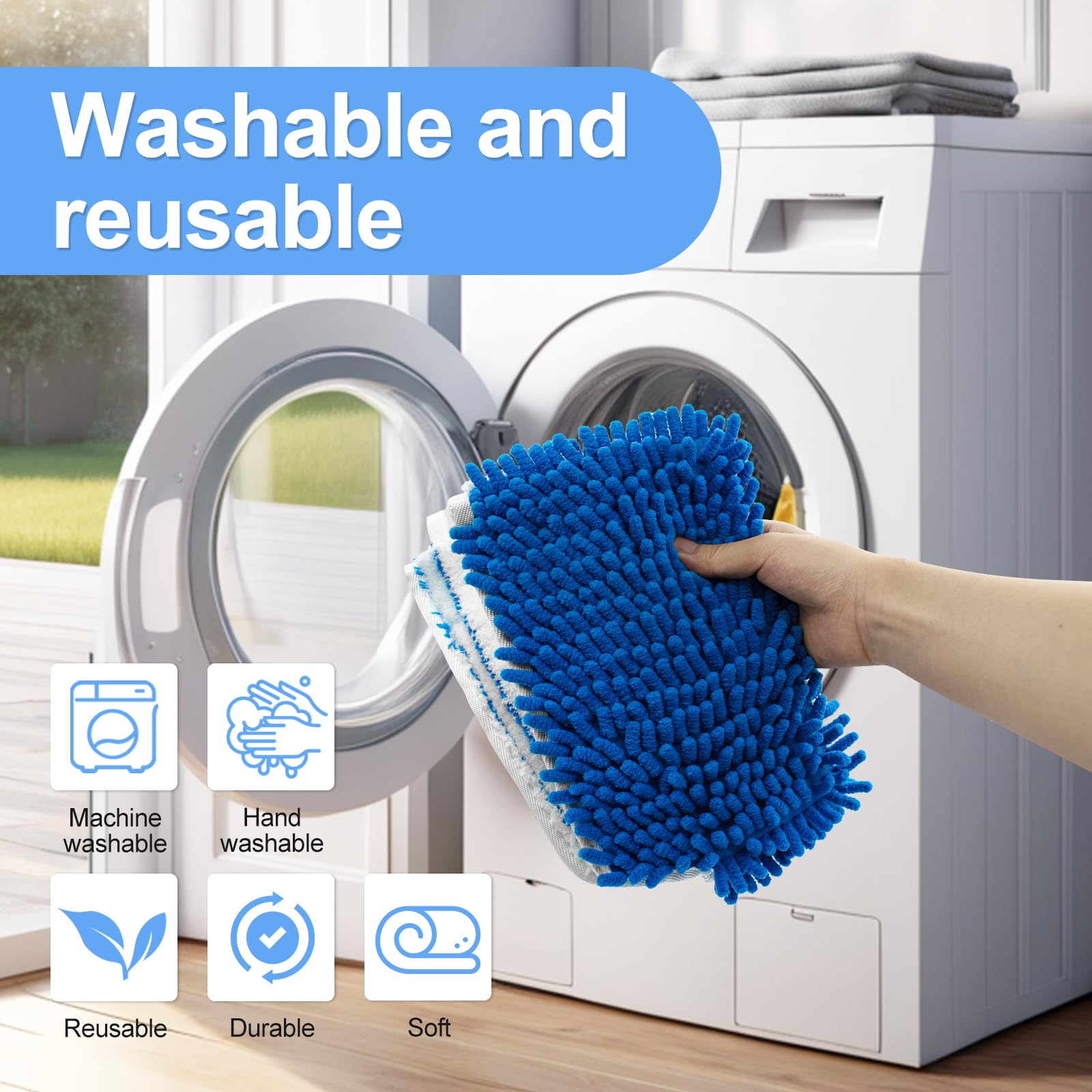 4 Pack Mop Heads Replacements Compatible for Ocedar Dual (4 Count)