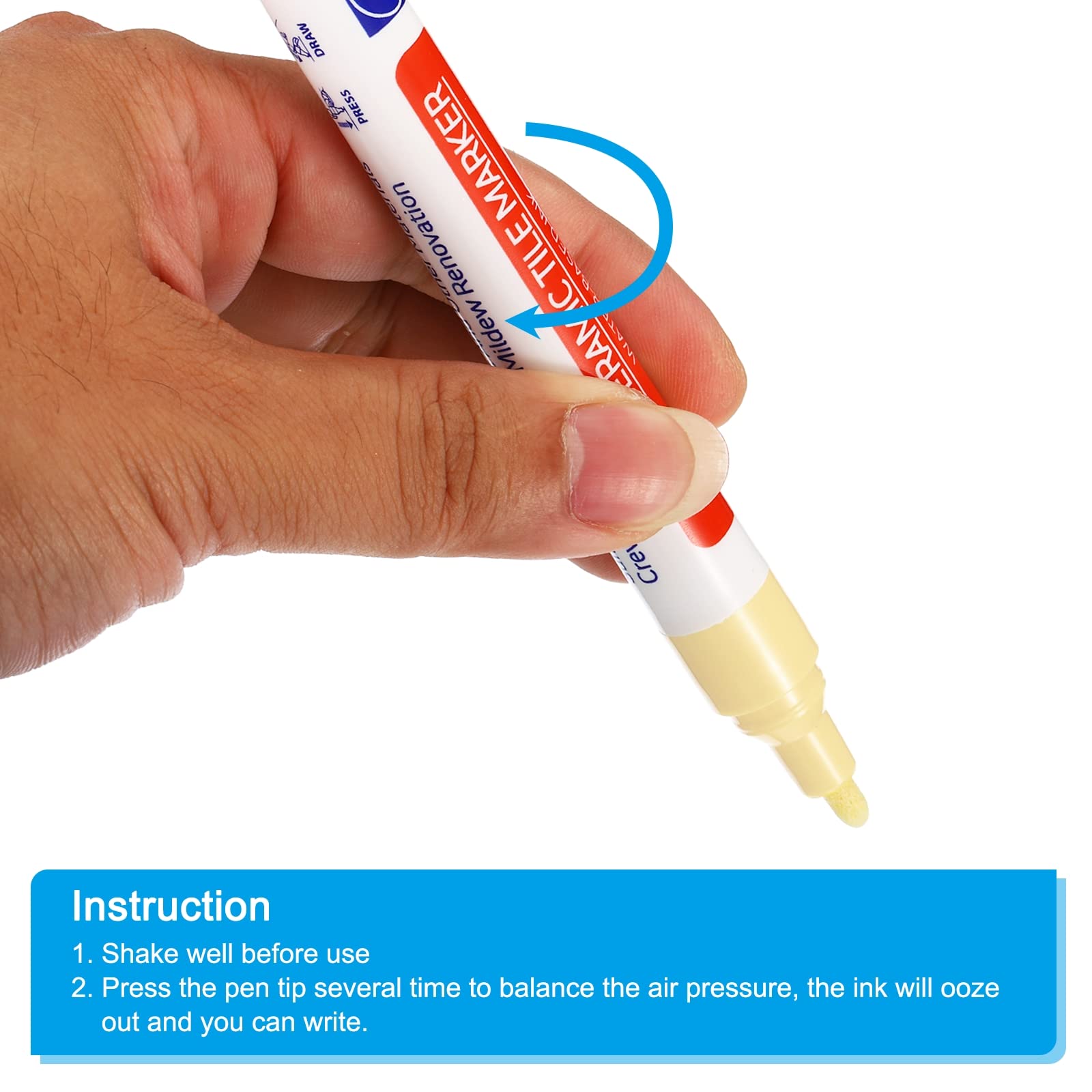 Grout Pen 4 Pack Beige Tile Marker Waterproof Grout Sealer Pen Tile Repair Pens Paint Pens for Wall Floor Bathroom Kitchen Refresh (4 Count)