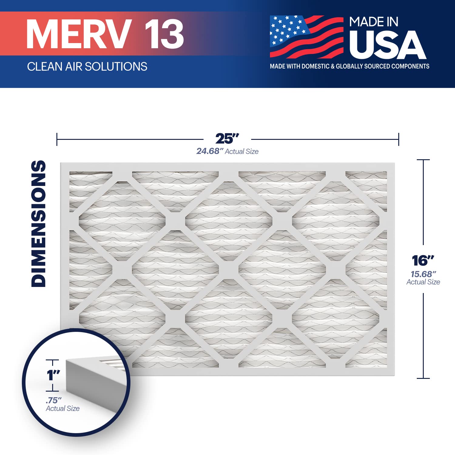 TruFilter 16x25x1 MERV 13 (12 Count)