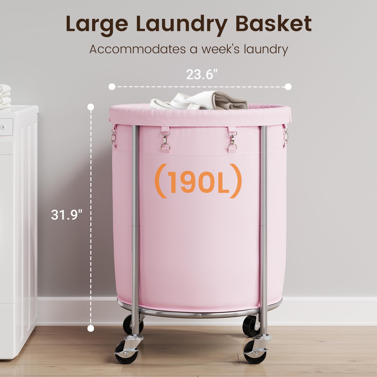 Laundry Basket with Wheels