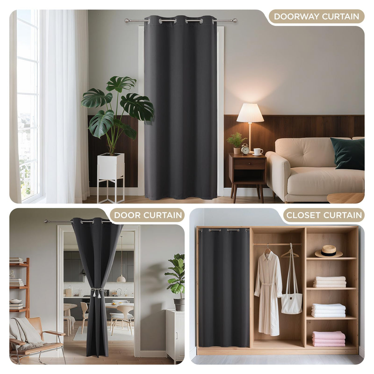 Door Curtain Blackout Curtains for Doorway Privacy Closet Drapes