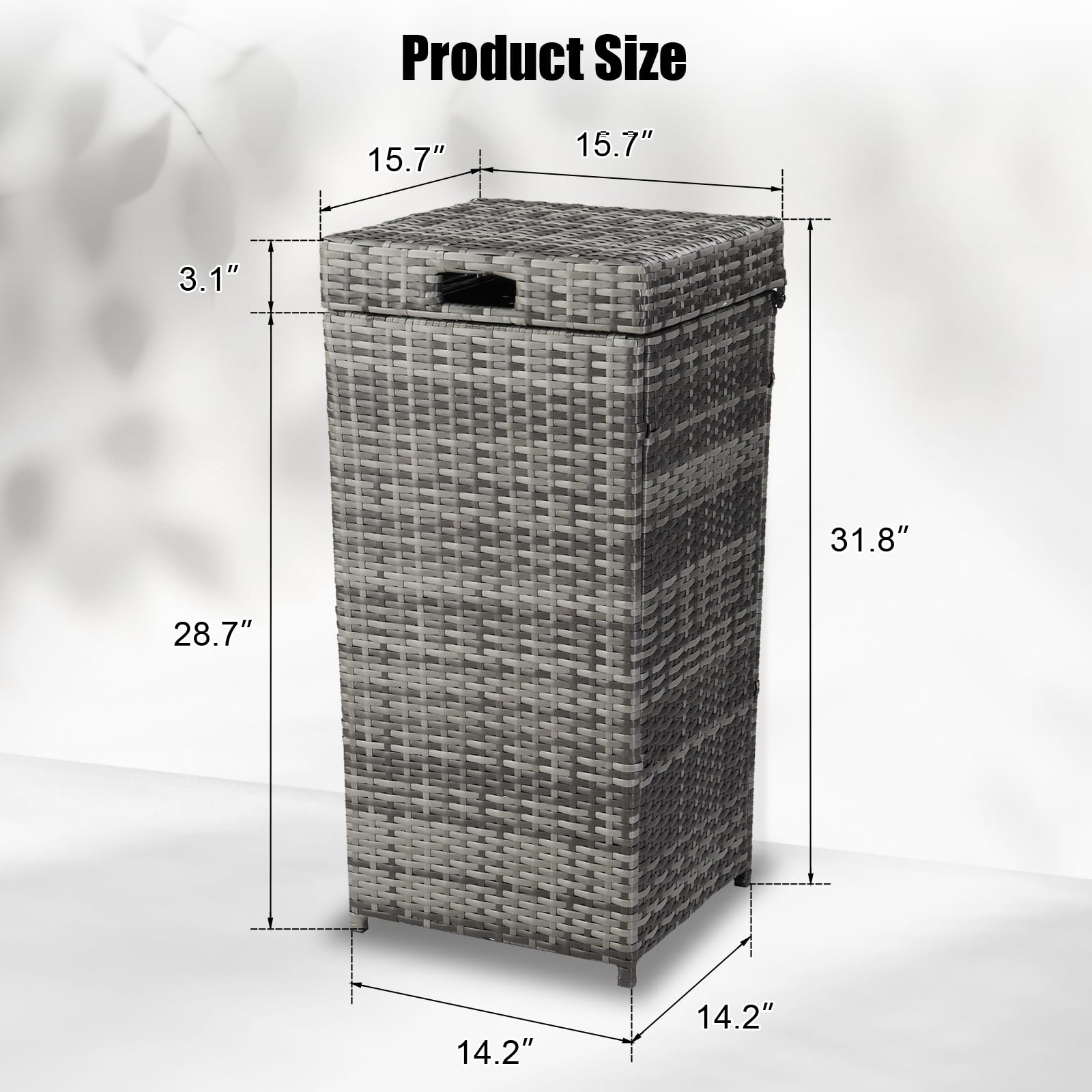 Wicker Patio Trash Can