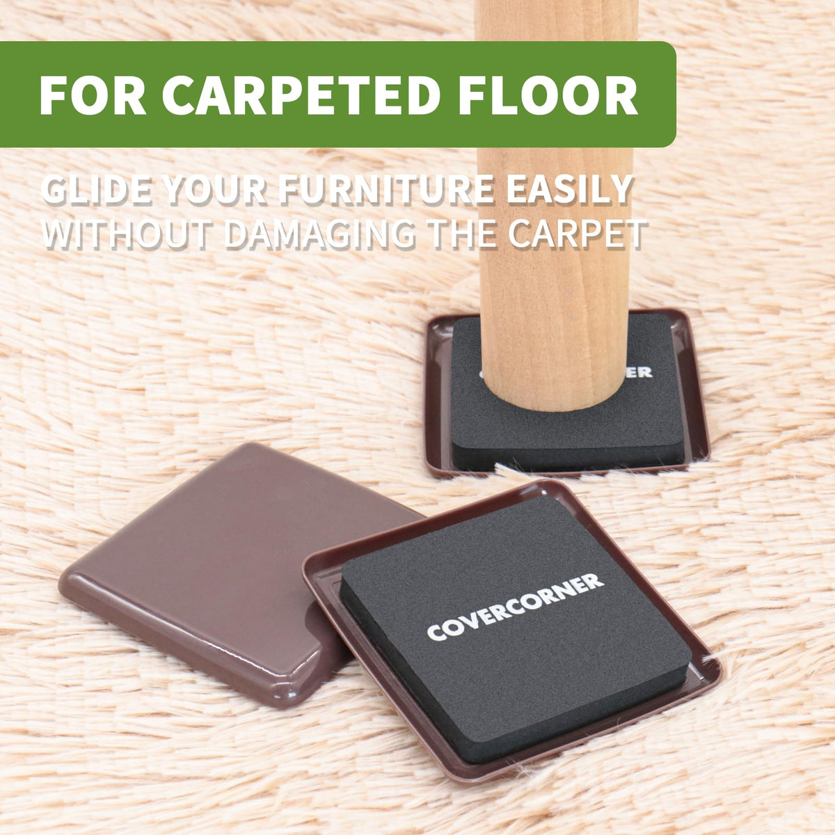 Furniture Sliders for Carpet 16 PCS (16 Count)