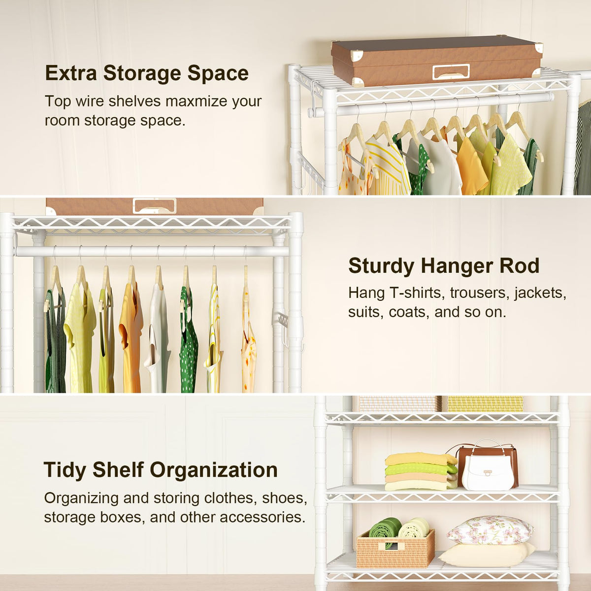 E1 Heavy Duty Closet Garment Rack