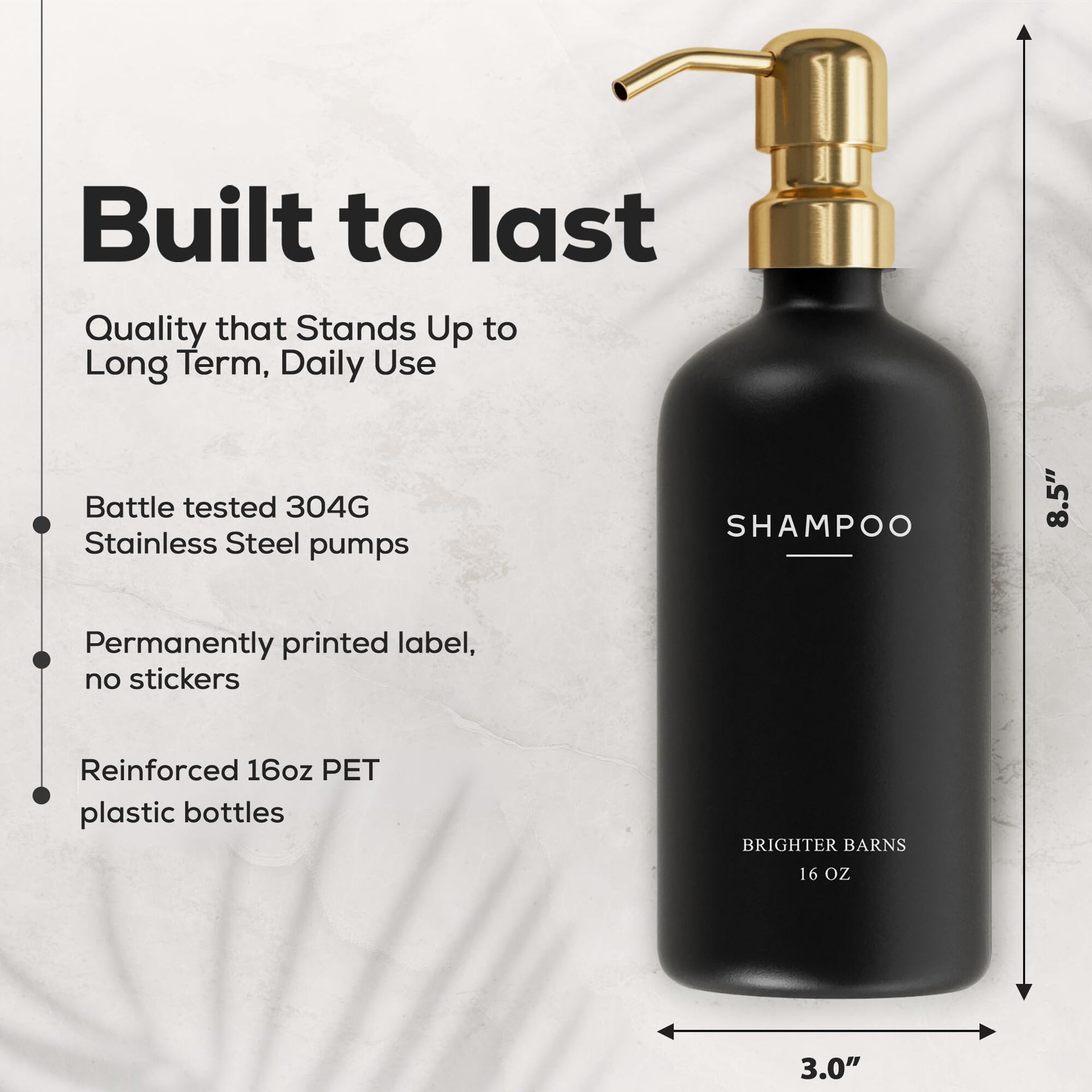 Luxury Shampoo and Conditioner Dispenser Set by Brighter Barns