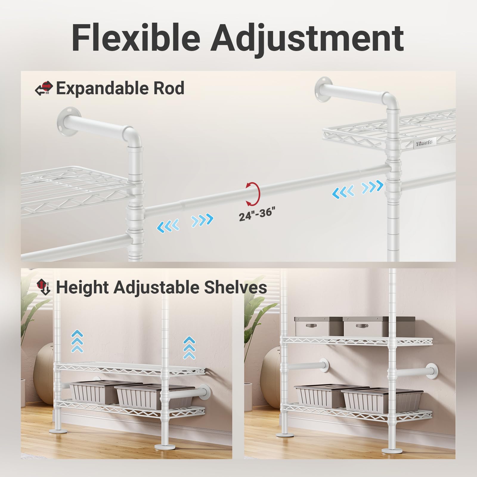F3 Garment Rack Heavy Duty Clothes Rack for Hanging Clothes