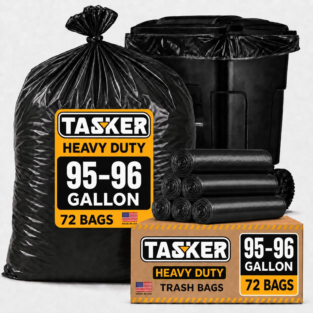 95 Gallon Trash Bags Heavy Duty (72 Count)