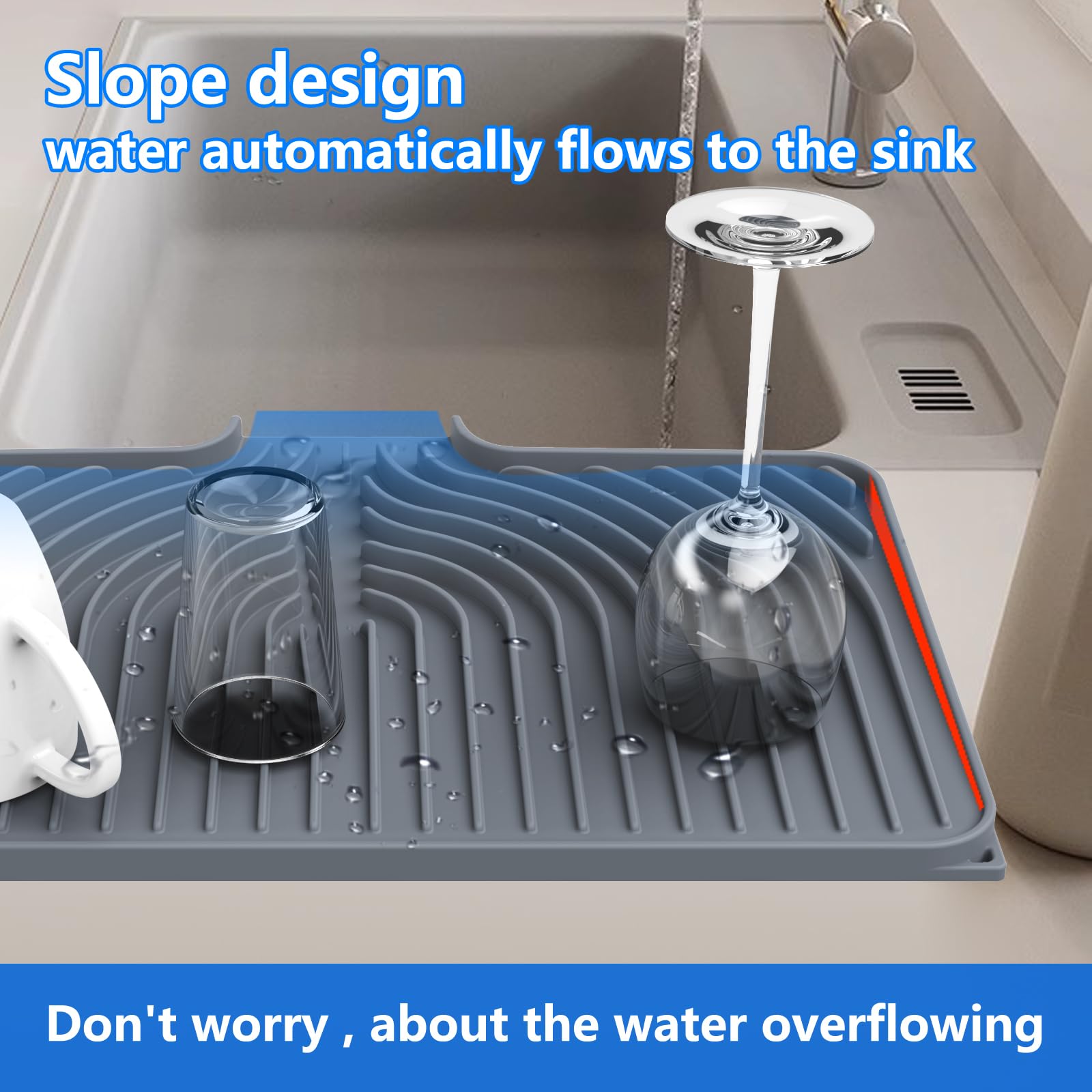 Dish drying mats for kitchen counter