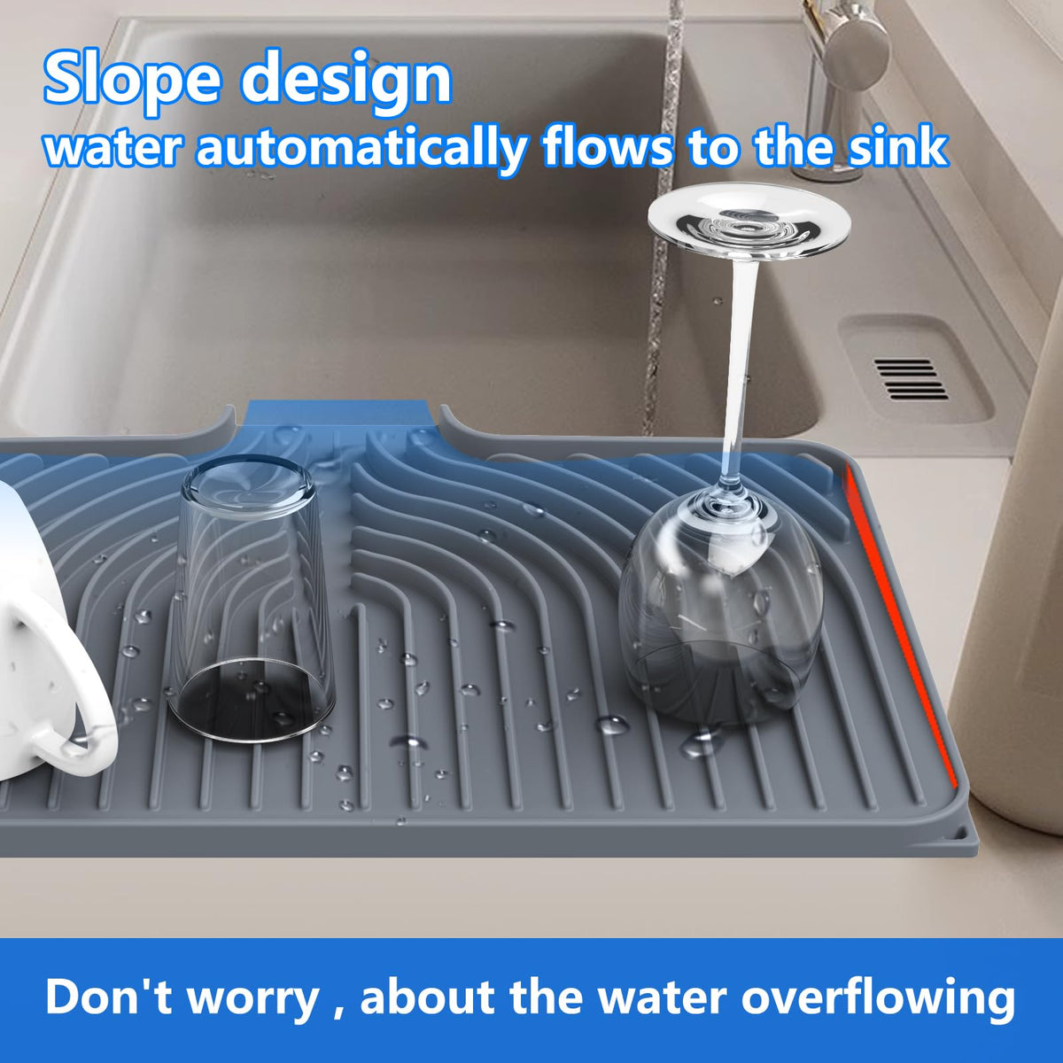 Dish drying mats for kitchen counter