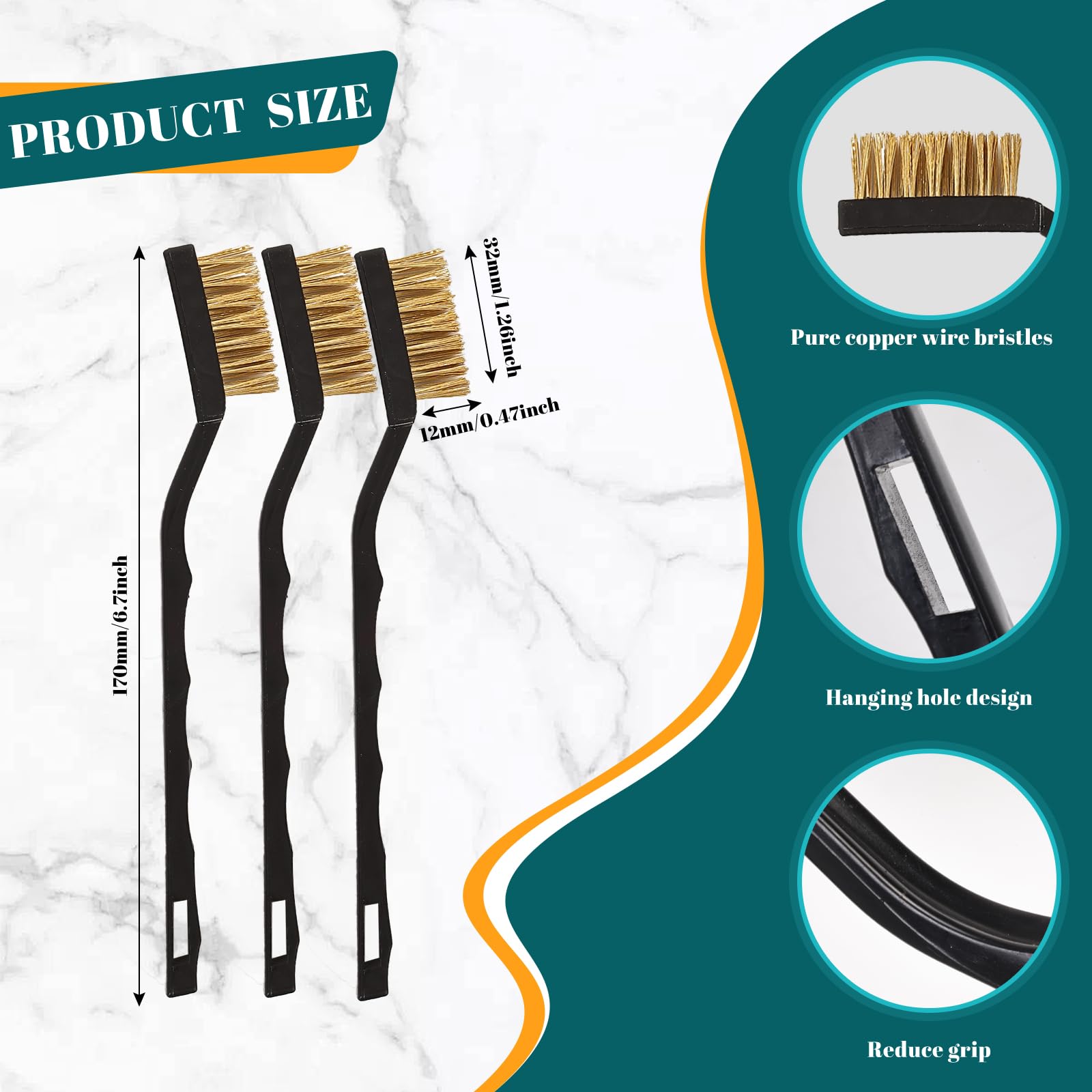 48 Pcs Mini Brass Brush Set (48 Count)