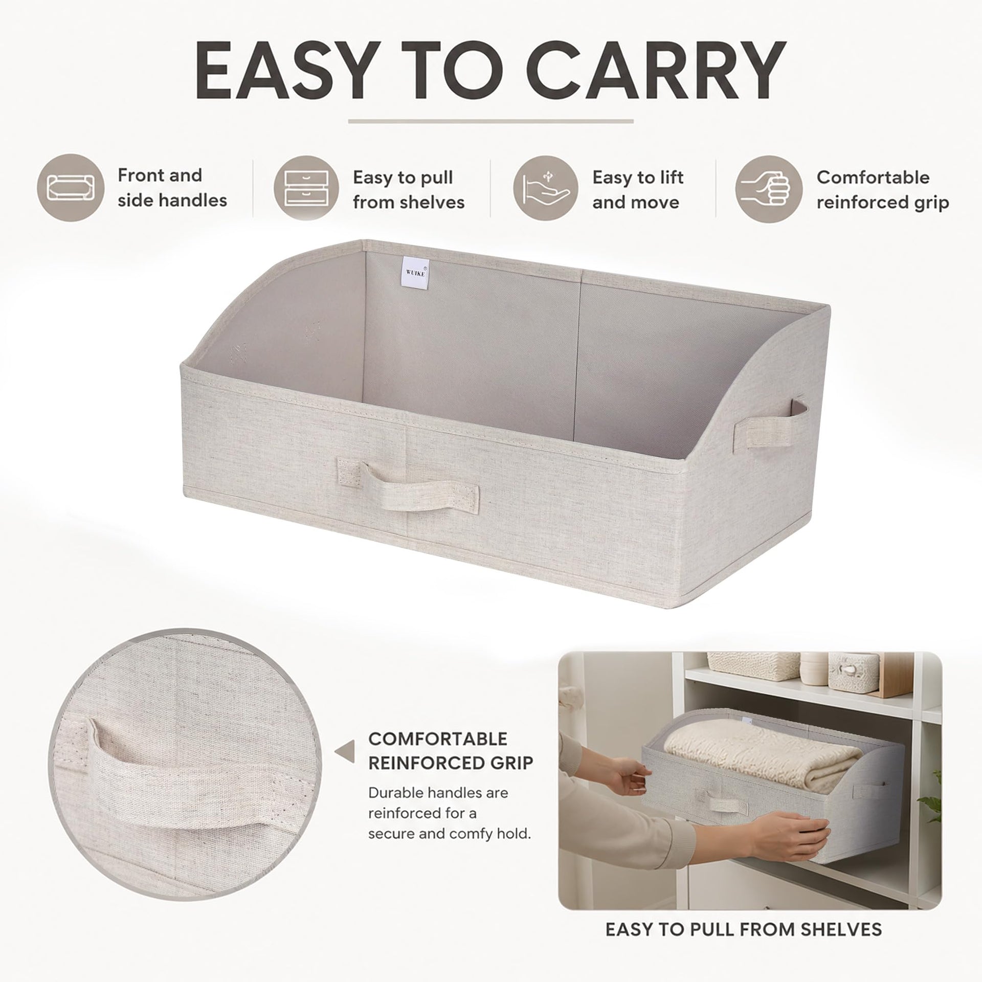 Trapezoid Storage Bins for Closet Organizers and Storage (3 Count)