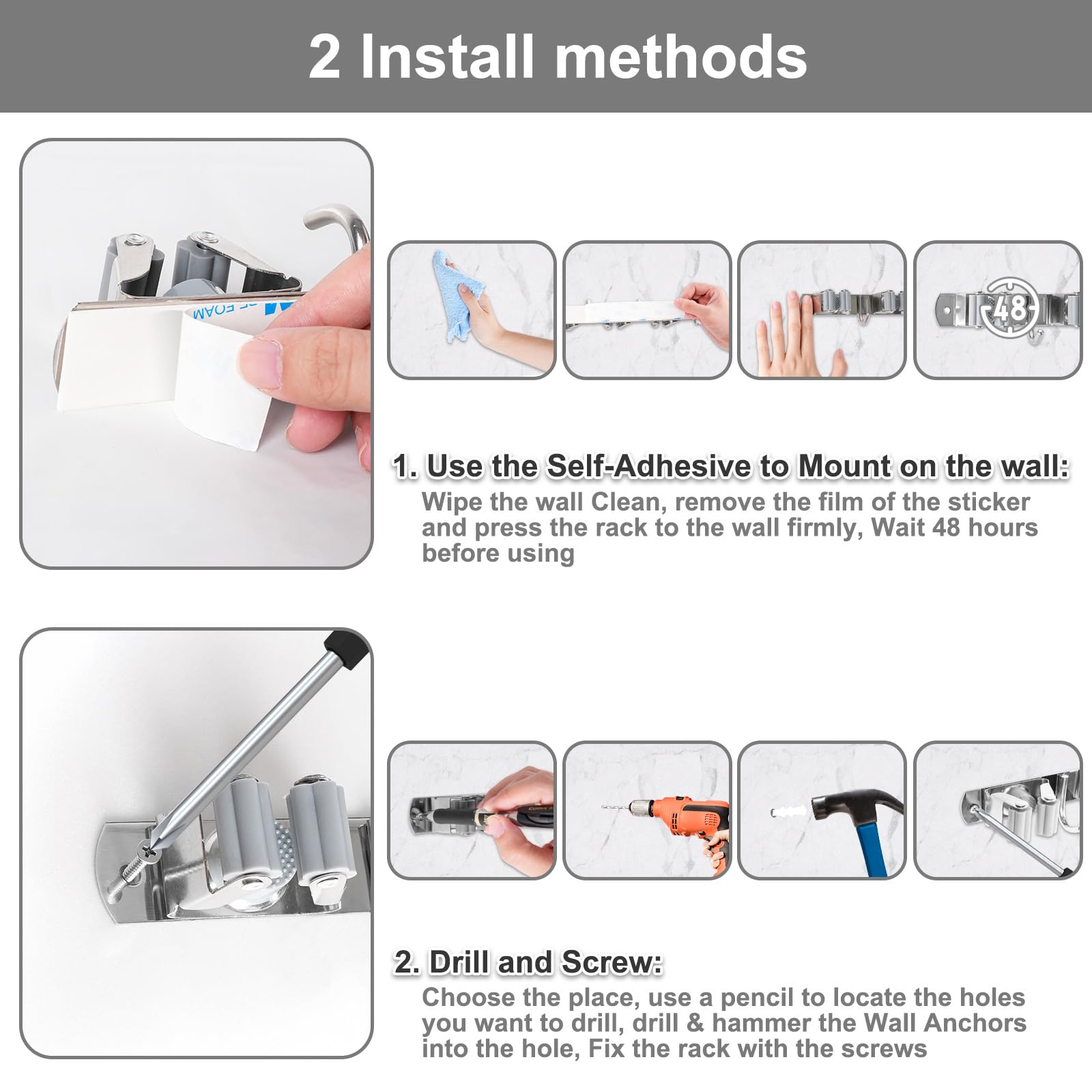 Broom Holder Wall Mount