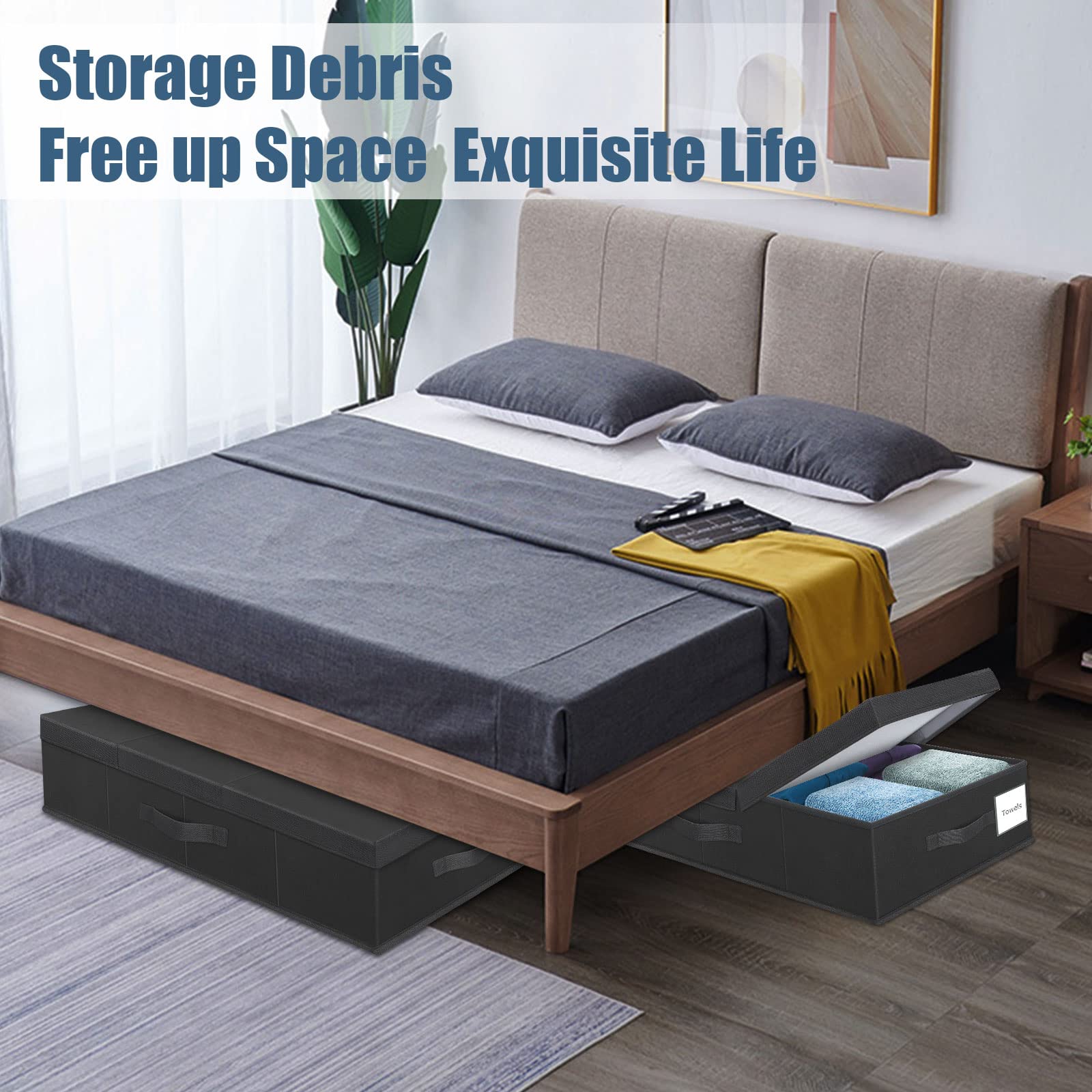 2Pack Large Underbed Storage Containers Bin with Lids