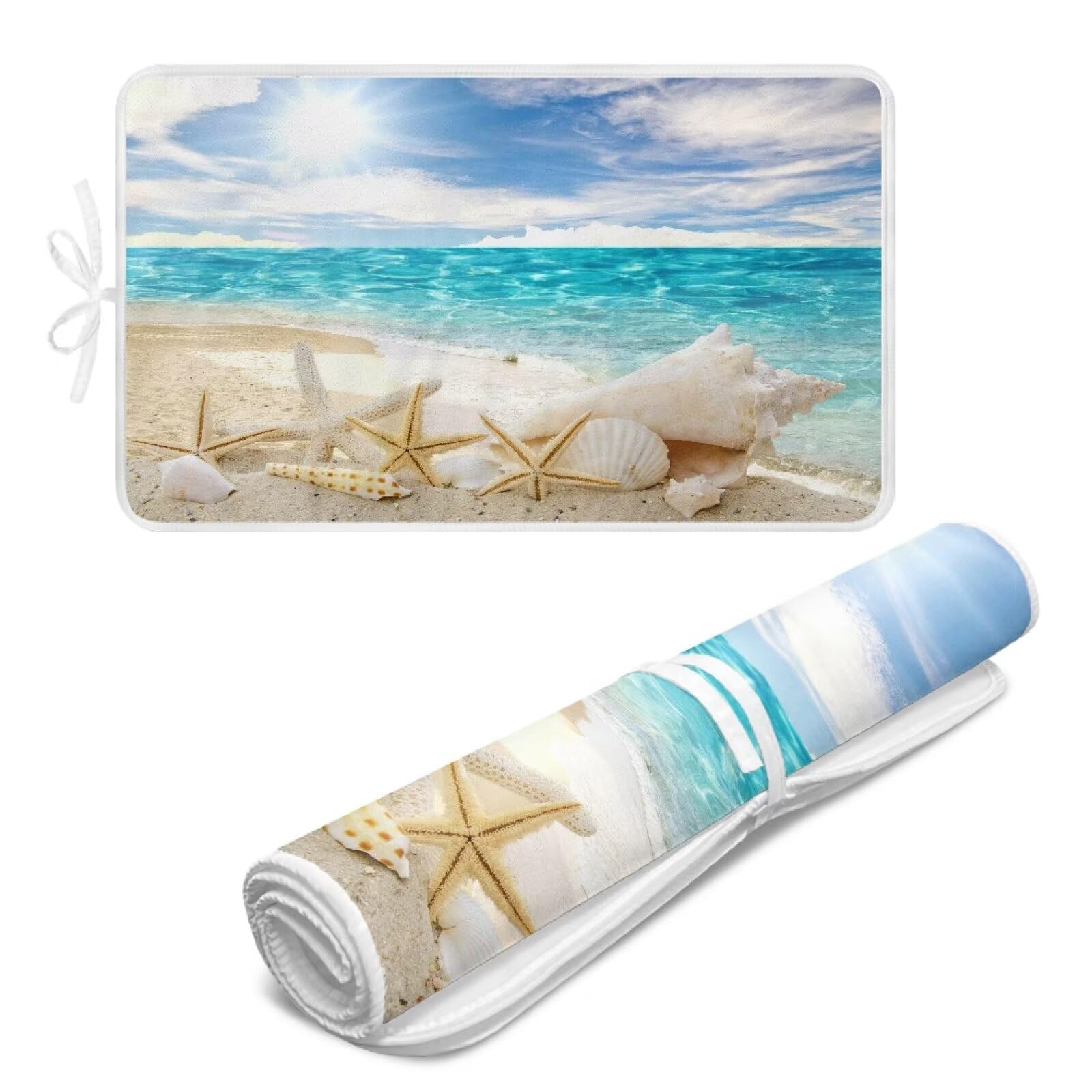 Ironing Mat Hawaiian Beach Heat Resistant Ironing Blanket Thick Portable Travel Ironing Pad for Table Top Washer and Dryer