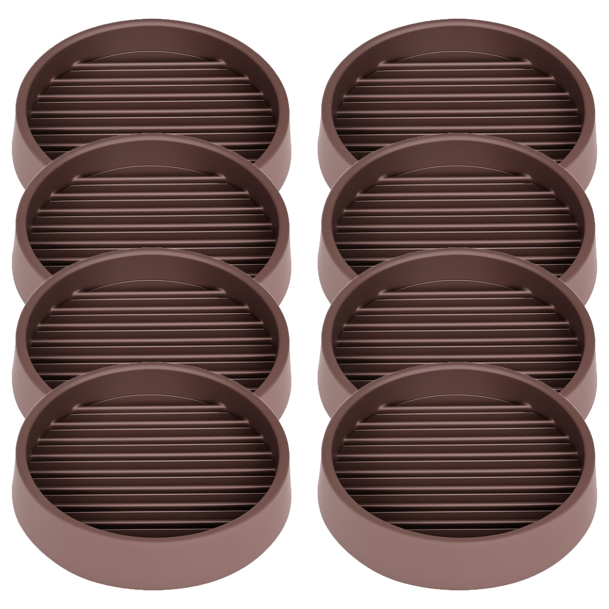 2.5X2.5 Round Rubber Caster Cups (8 Count)