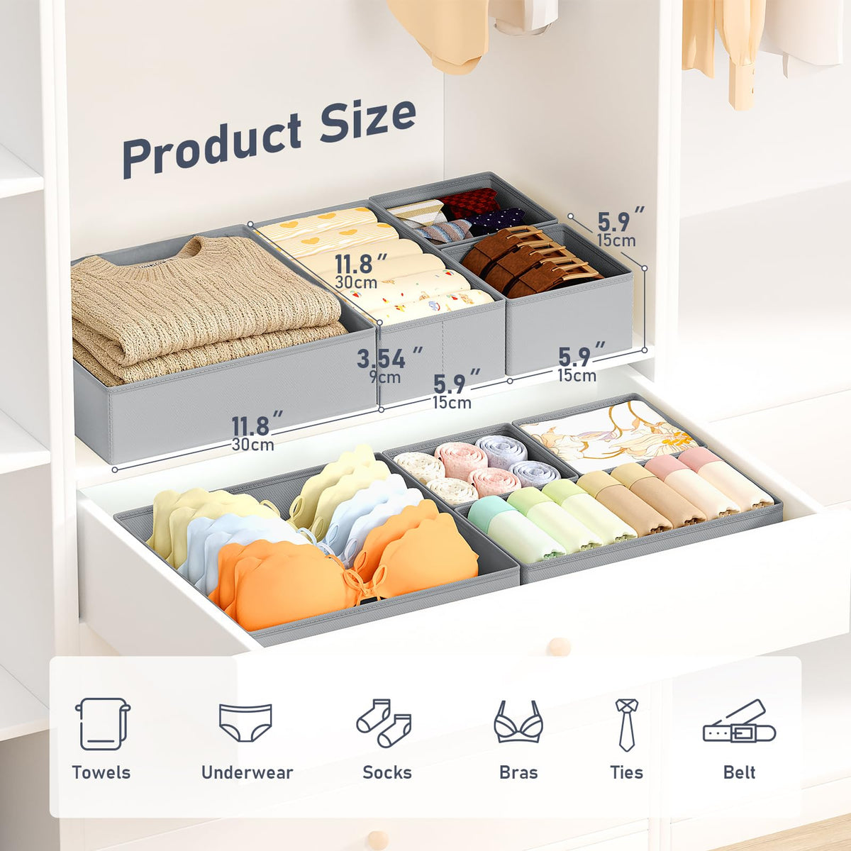 Drawer Organizer Clothes (21 Count)