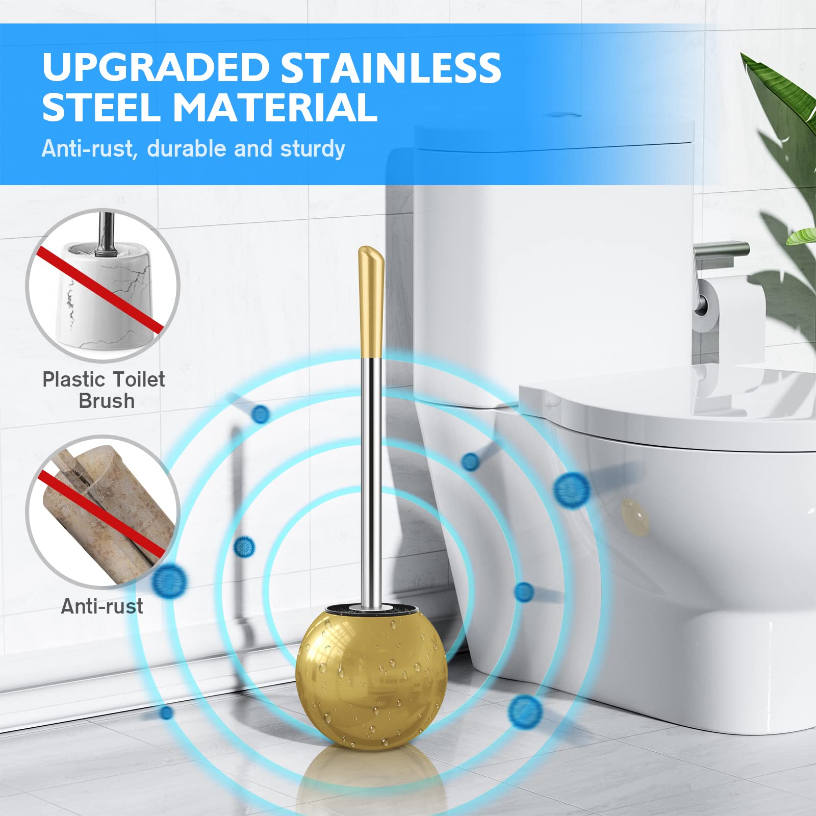 Toilet Brush and Holder 2 Pack (2 Count)
