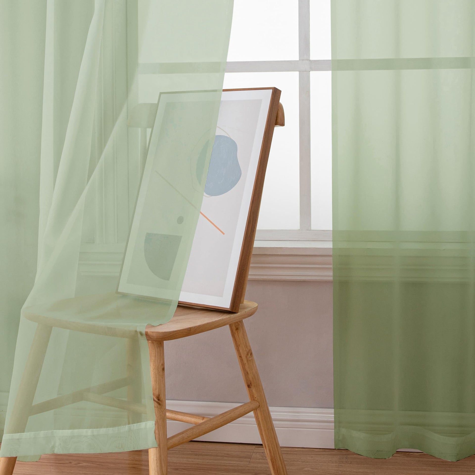 Light Green Sheer Curtains 84 Inches Long