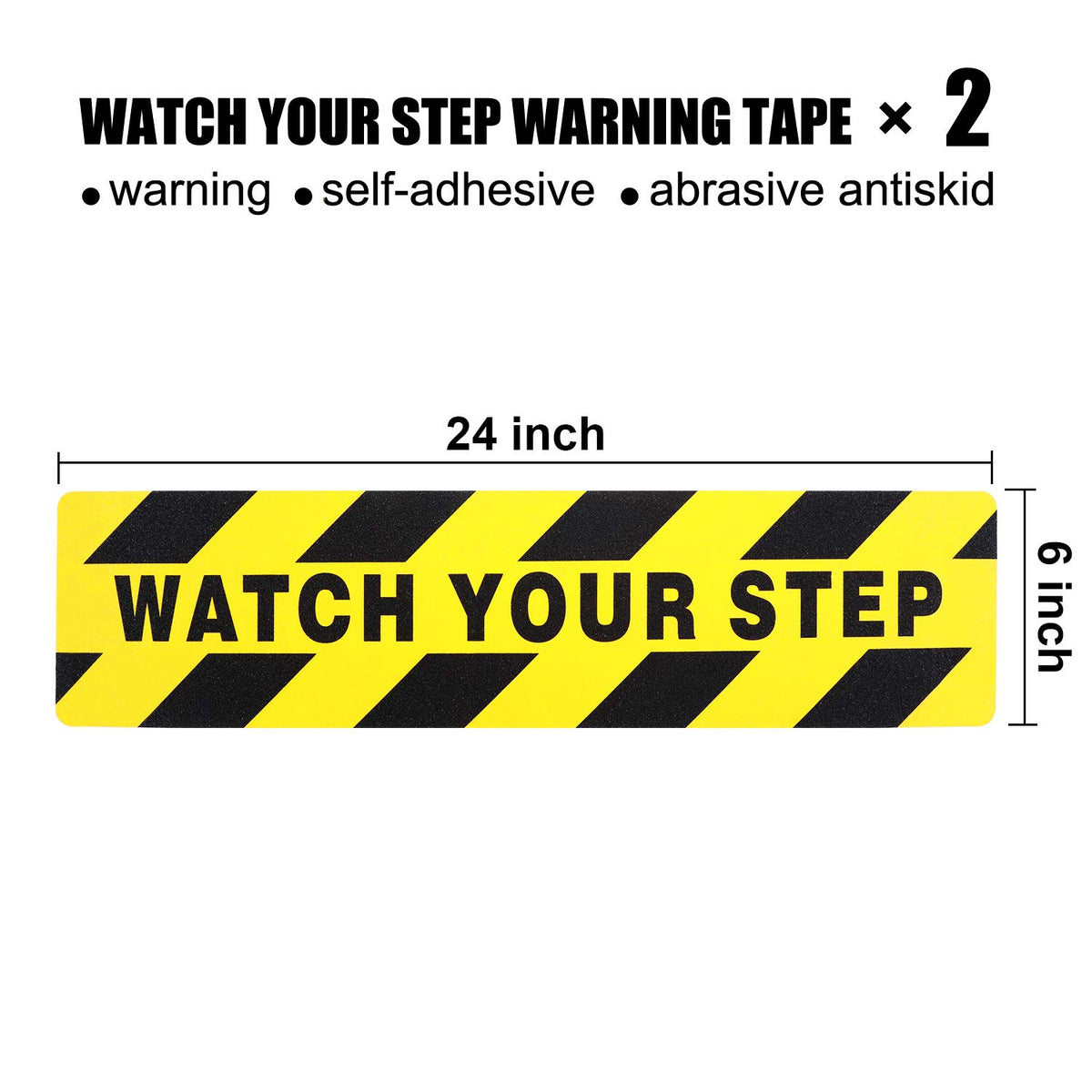 2 Pieces Watch Your Step Floor Stickers Anti Slip Abrasive Safety